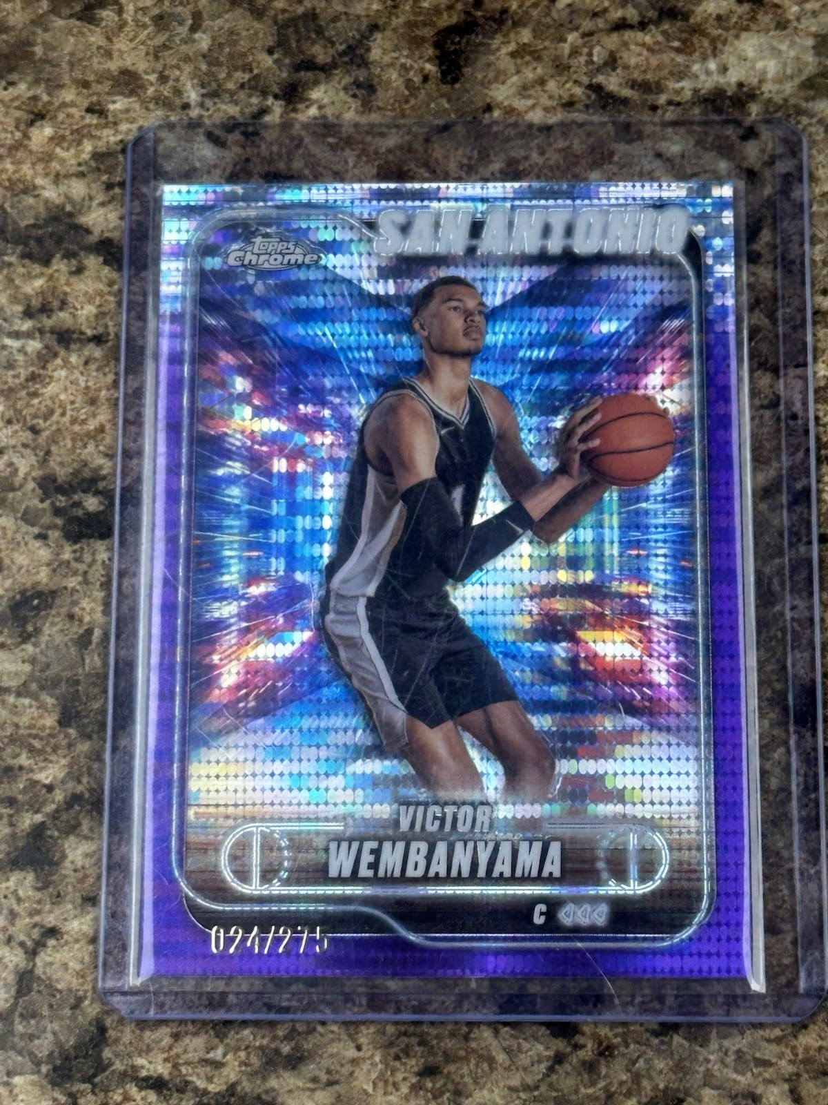 2024-25 Topps Chrome Victor Wembanyama Spurs Purple Sonar Refractor #193 /275