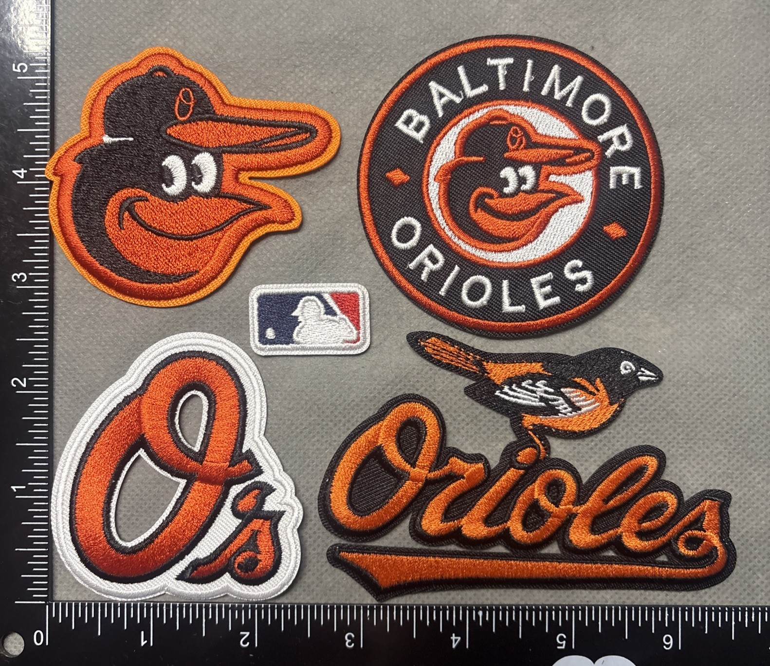 BALTIMORE ORIOLES LOT SET OF 5 MLB BASEBALL IRON ON PATCHES
