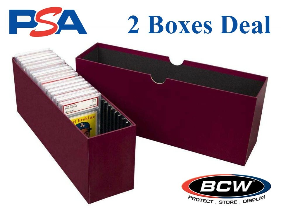 2 BCW Slotted Graded Card Box For PSA Certified Slabs Storage Case MTG Pokemon +