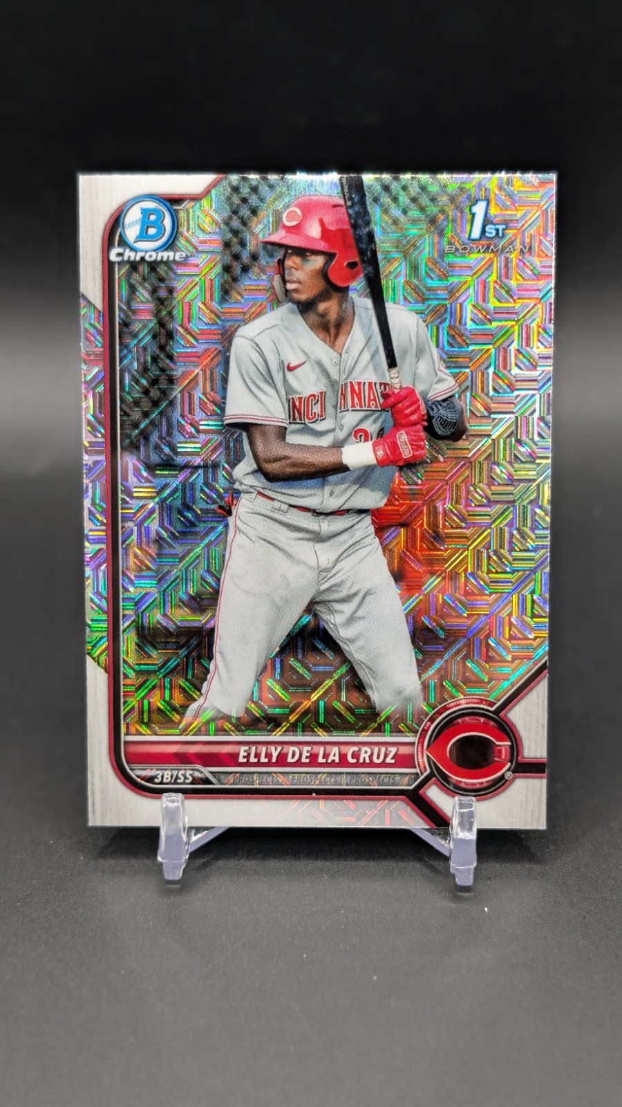 2022 Bowman Chrome 1st Bowman Elly de La Cruz #BCP-50 – Mojo Refractor – Reds