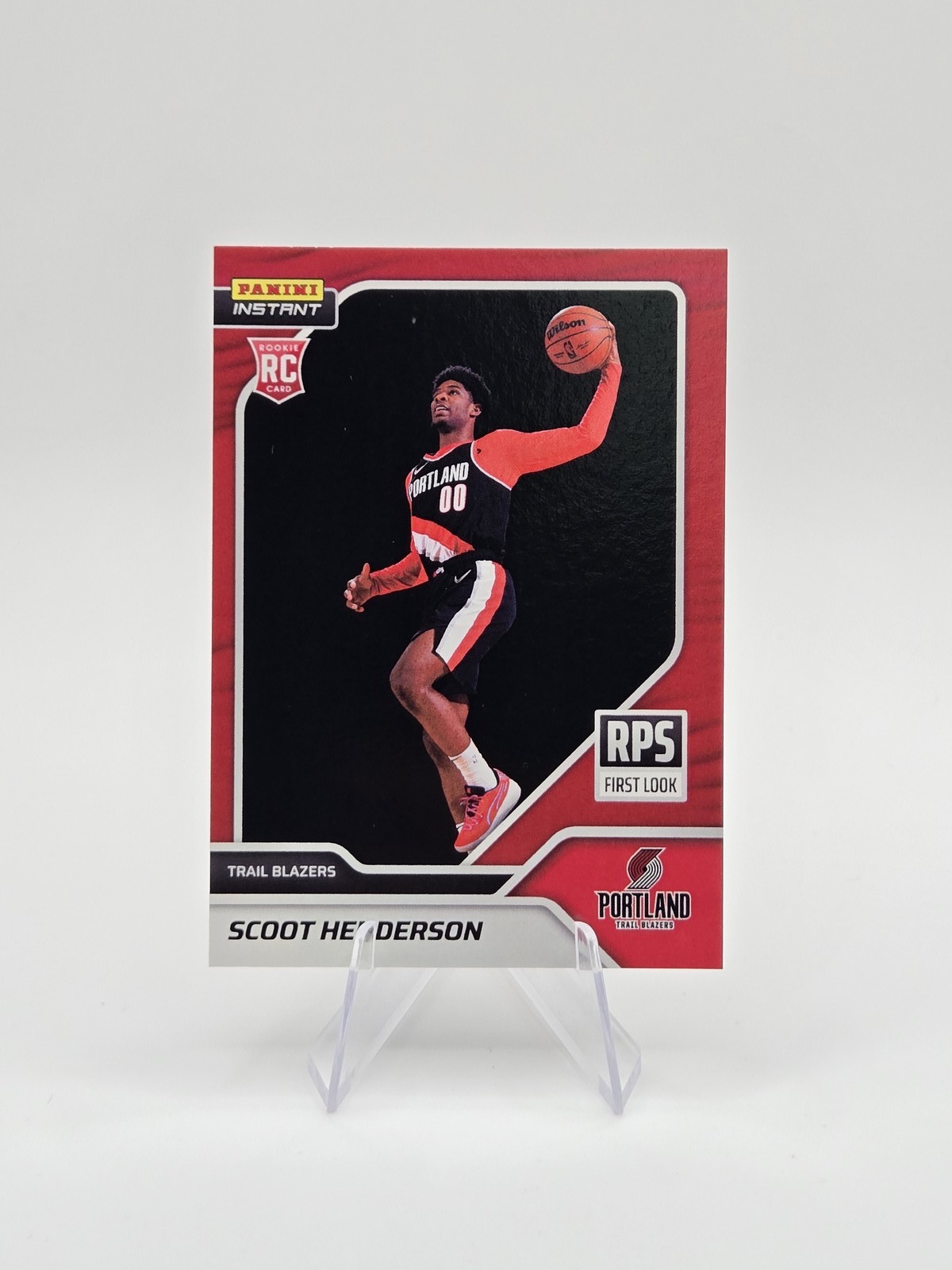 Scoot Henderson 2023-24 Panini Instant RC RPS First Look Red SP #/25 #RPS-3