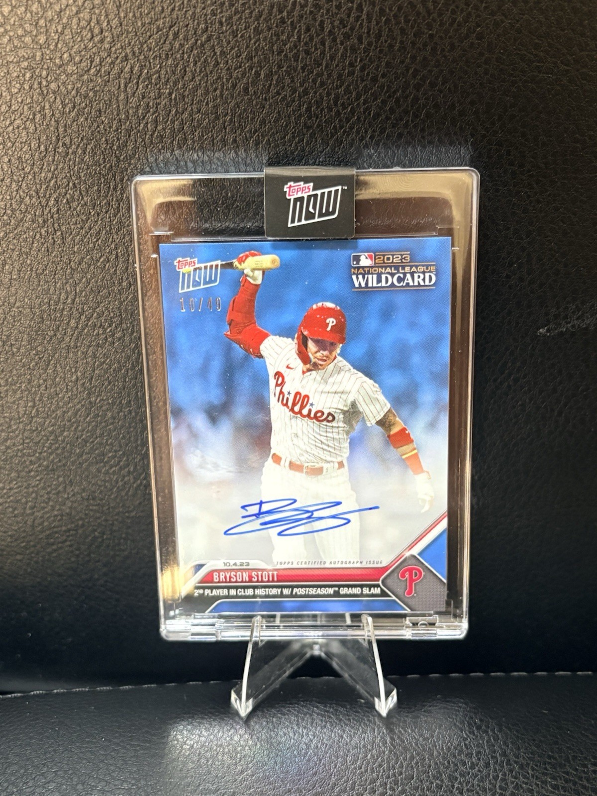 2023 Topps Now – NL Wildcard Bryson Stott #968B Blue /49 Auto