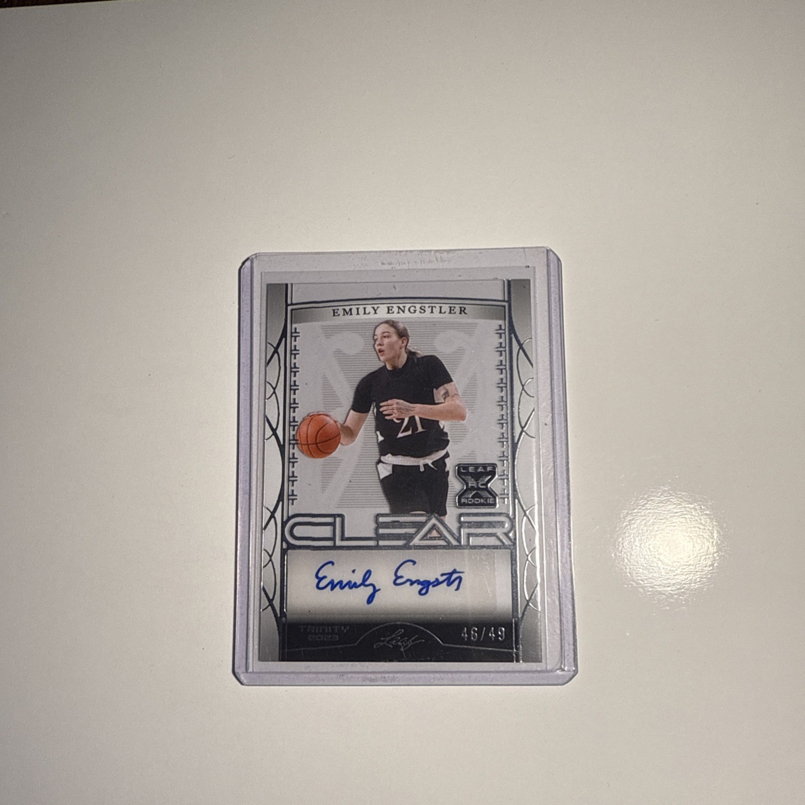 2022-23 Leaf Trinity Clear Auto black /49 Emily Engstler #CA-EE1 Mystics