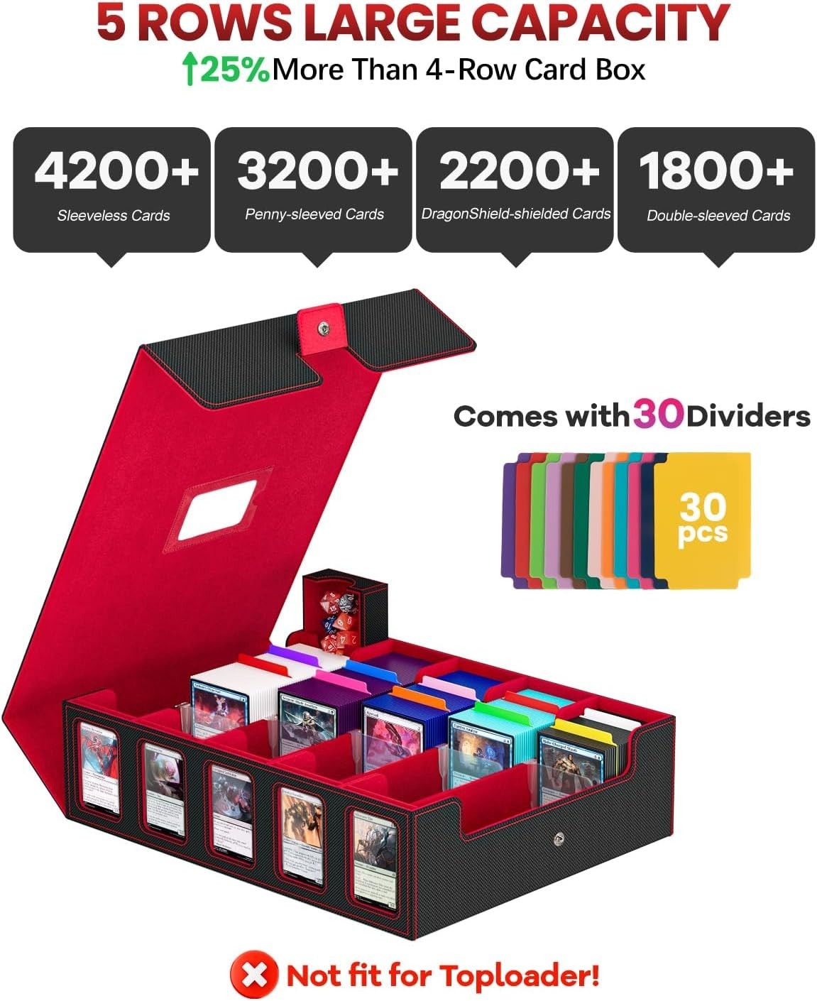 Large Capacity Card Storage Box for Trading Games/-