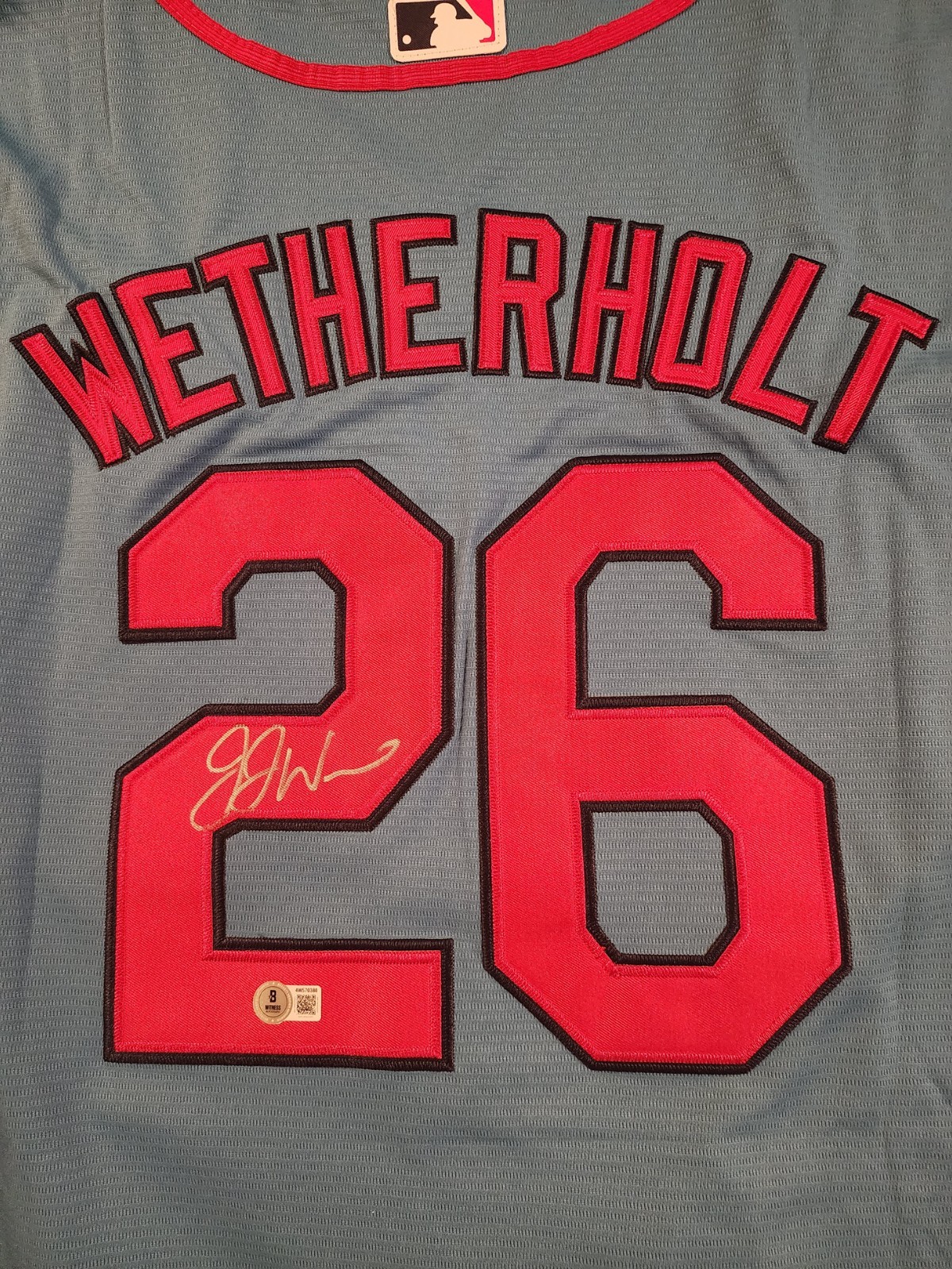 JJ Wetherholt Autographed Powder Blue St Louis Cardinals Jersey PROVA WItnessed