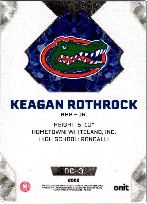2026 ONIT NIL Florida Softball #DC-3 Keagan Rothrock Diamond Cut Kaleidoscope