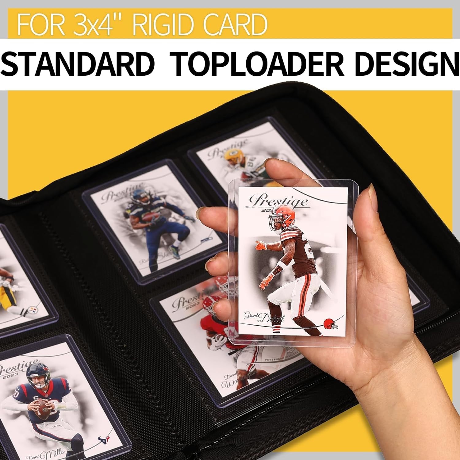 Toploader Binder, Top Loader Card Storage Holds 96 Cards, 4 Pocket Top Loader C