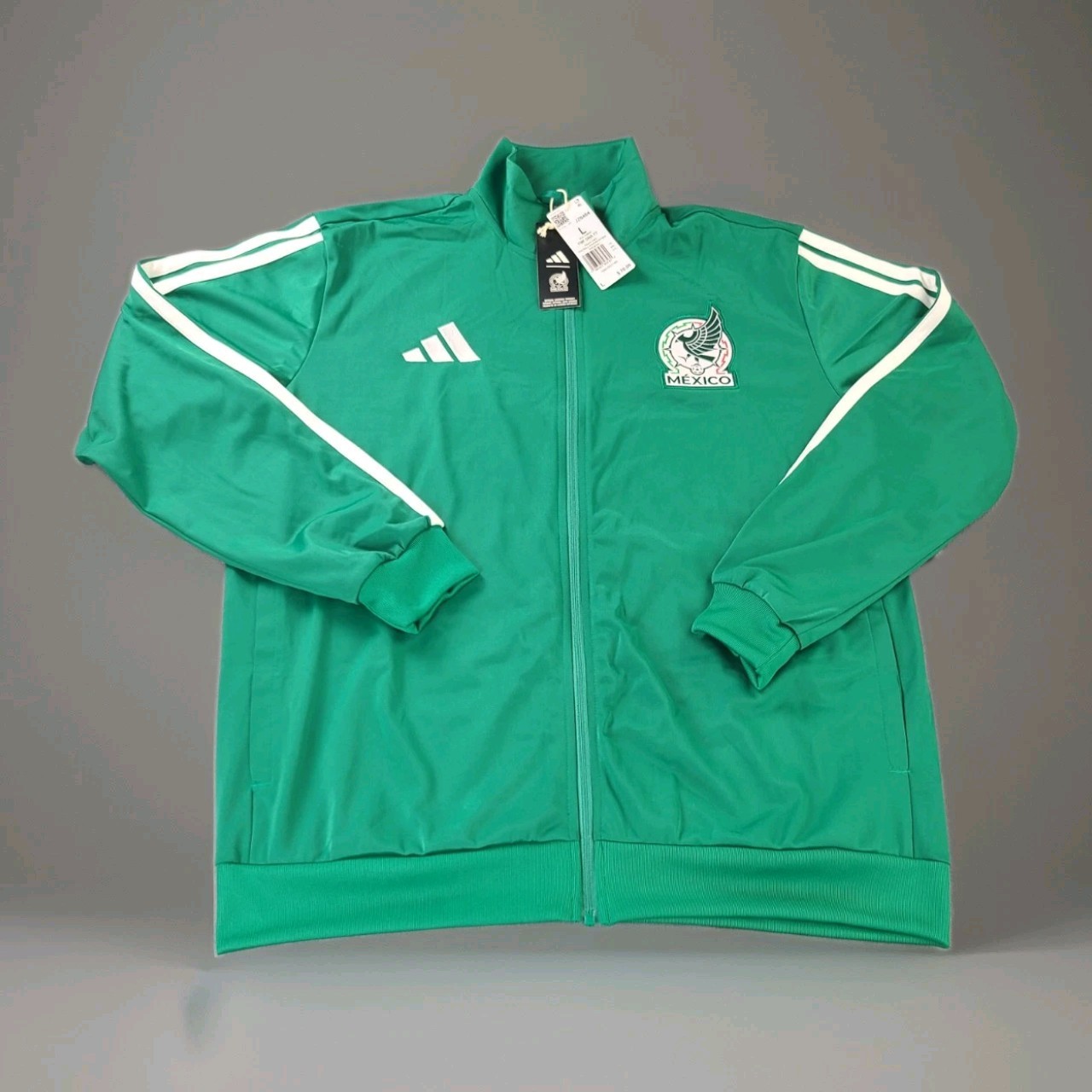 adidas Men’s Mexico DNA Soccer/Football Track Top Bold Green Size Large