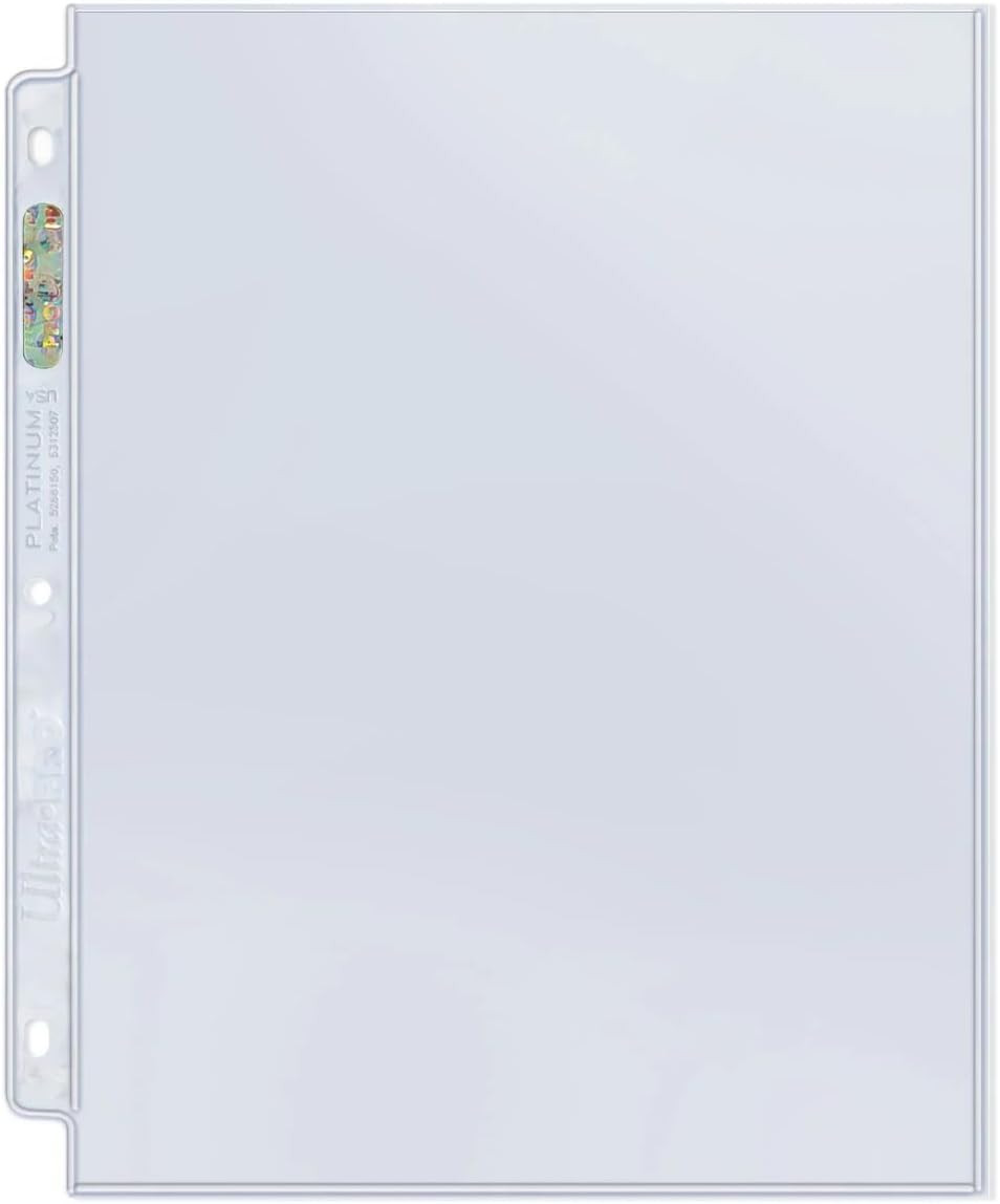 100 Pack 1 Pocket Platinum Page Protectors 8.5×11 Sheet Sleeves Binder