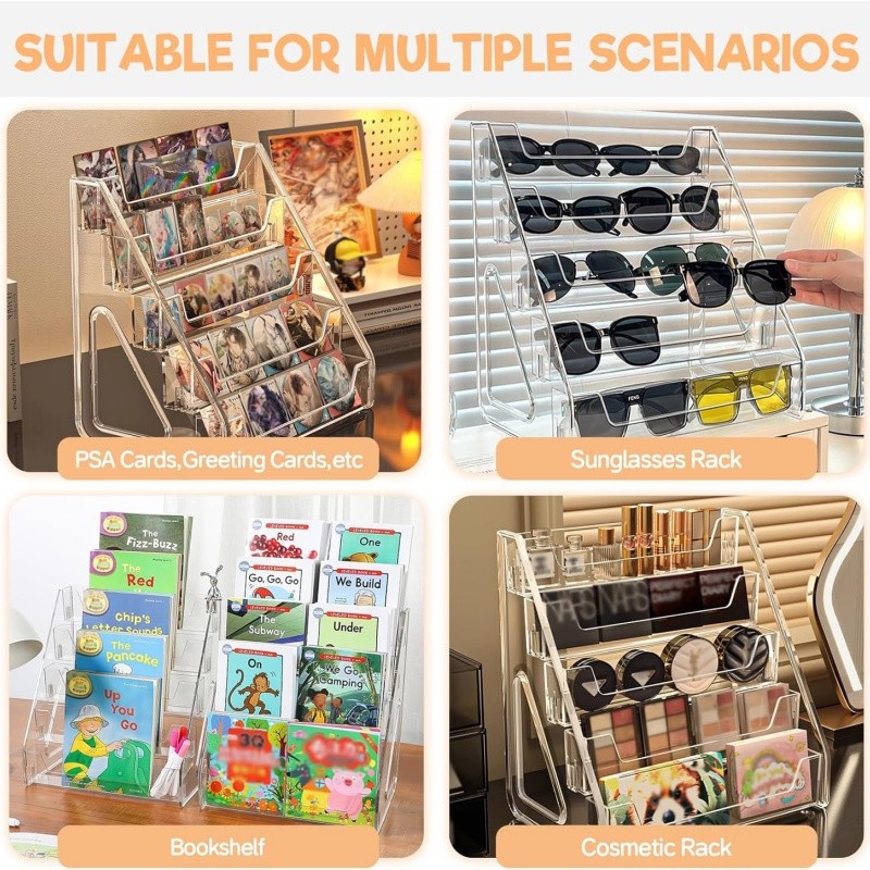 5Tier Display Rack Transparent Storage Rack Multifunctional Counter Display Rack