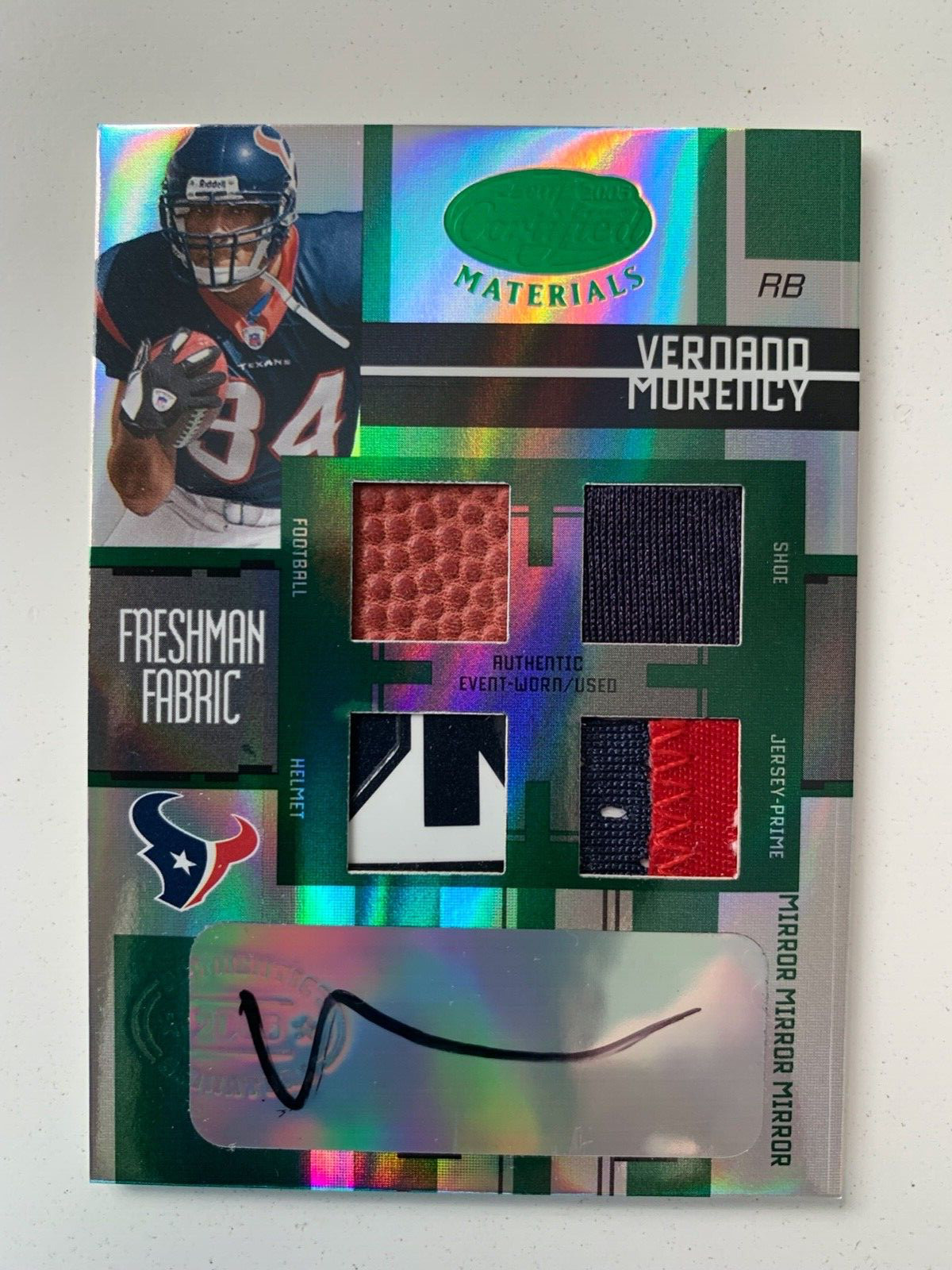2005 Leaf Certified rc rainbow VERNAND MORENCY 1/1 /5 /25/50/150 Houston Texans