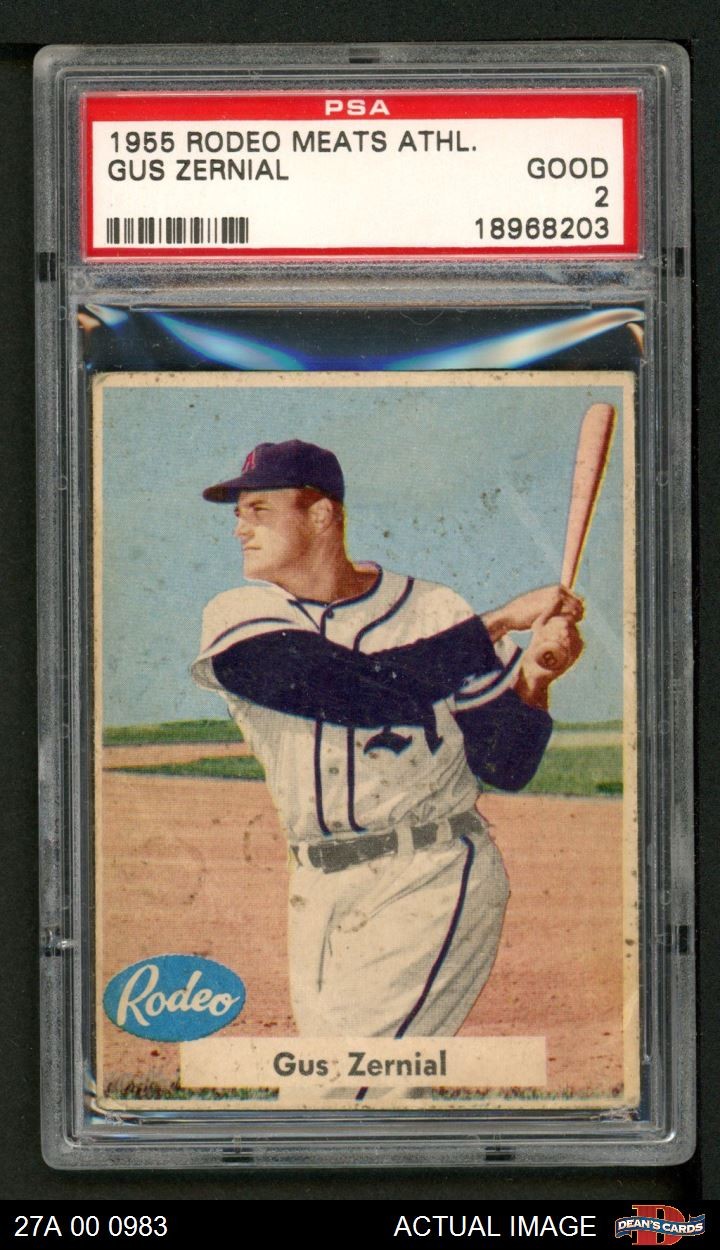 1955 Rodeo Meats Gus Zernial Athletics PSA 2 – GOOD