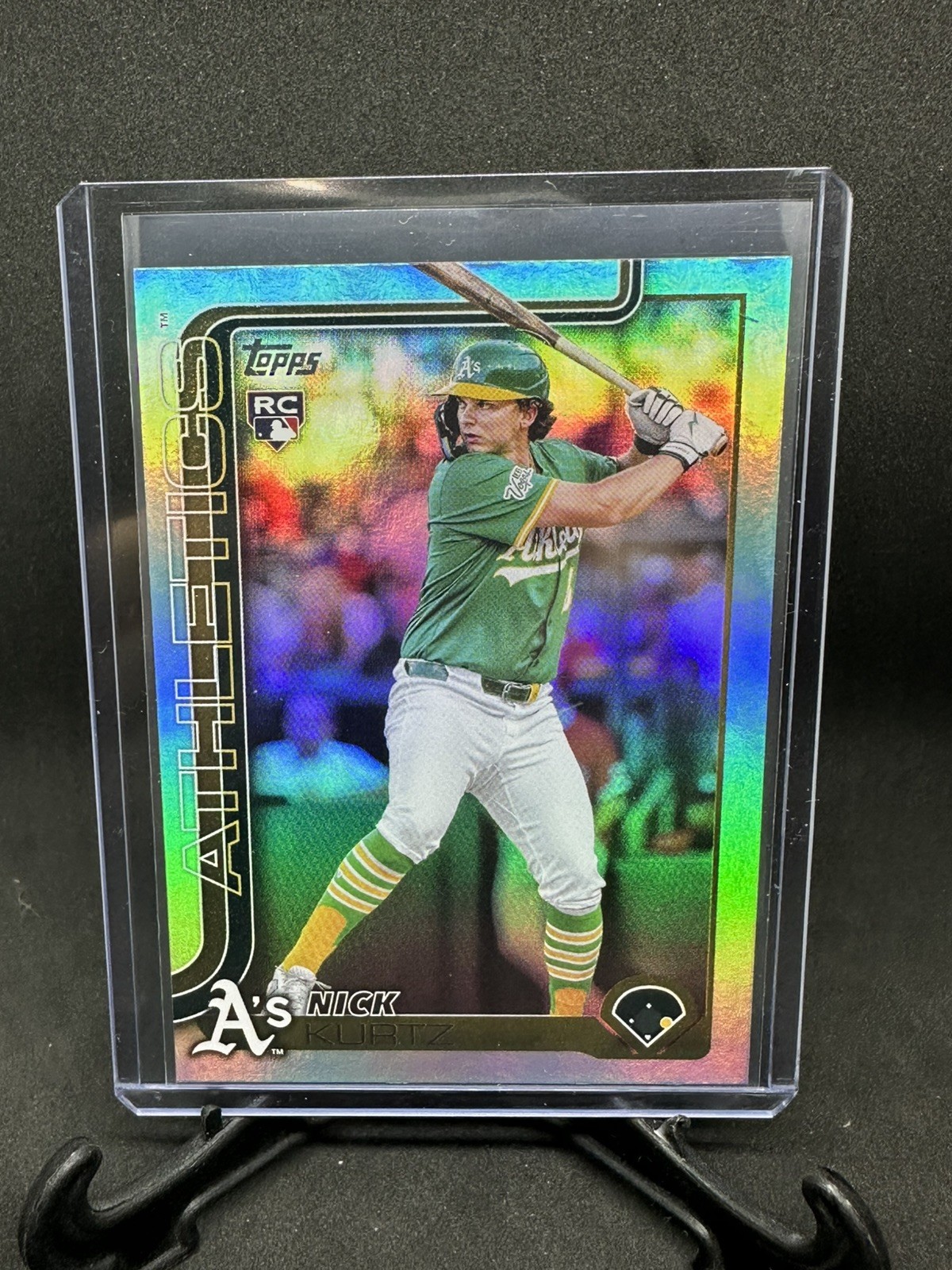 2025 Topps Update #US201 Nick Kurtz Aqua Rainbow Foil Rookie Athletics