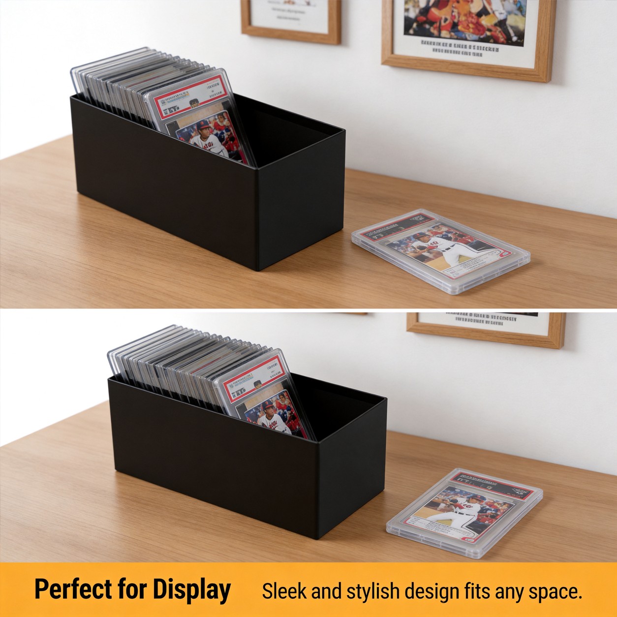 New Graded Card Storage Holder Container – Black Box Holds 50-55 Graded Cards US