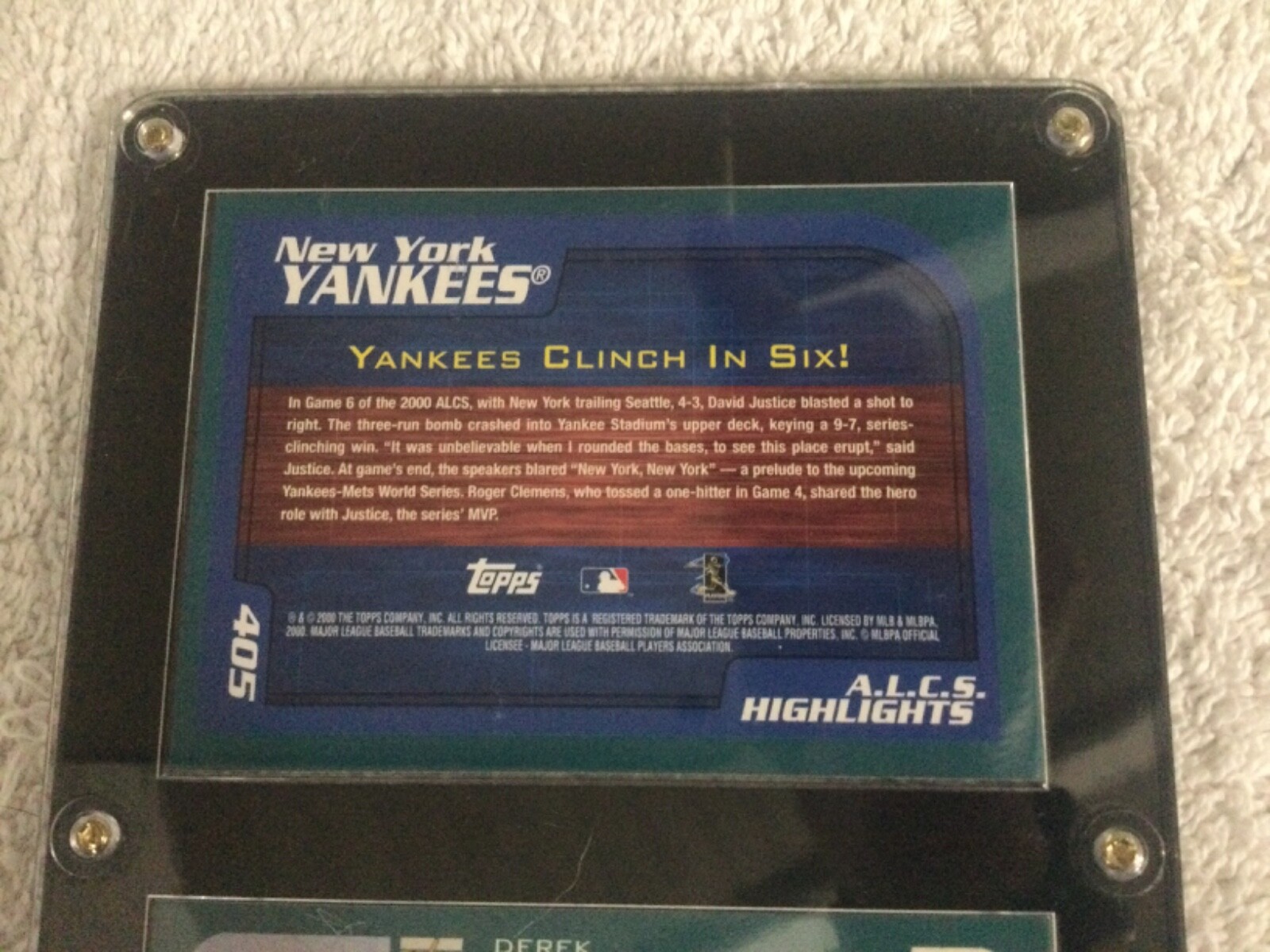 2000 Topps Subway Series Derek Jeter #100 & ALCS YANKEES CLINCH IN SIX #405