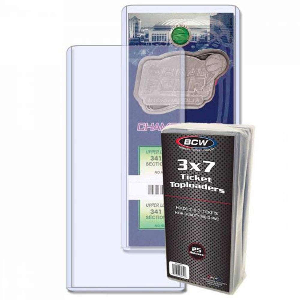 Ticket Toploader 25 Pack Rigid PVC Sleeves for Photos, Prints, and