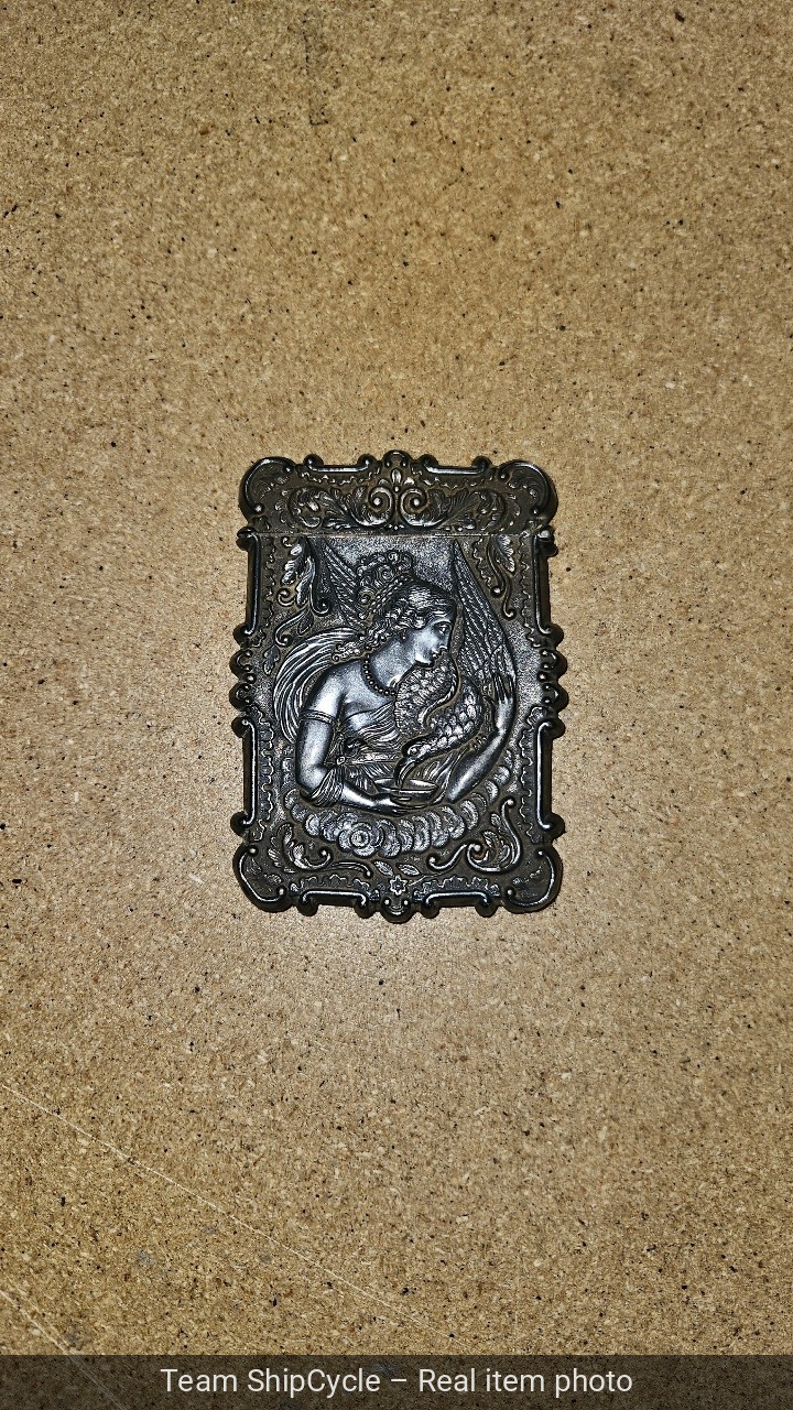 Antique Coin Silver Plate Monogram Calling Business Card Case Holder G2U