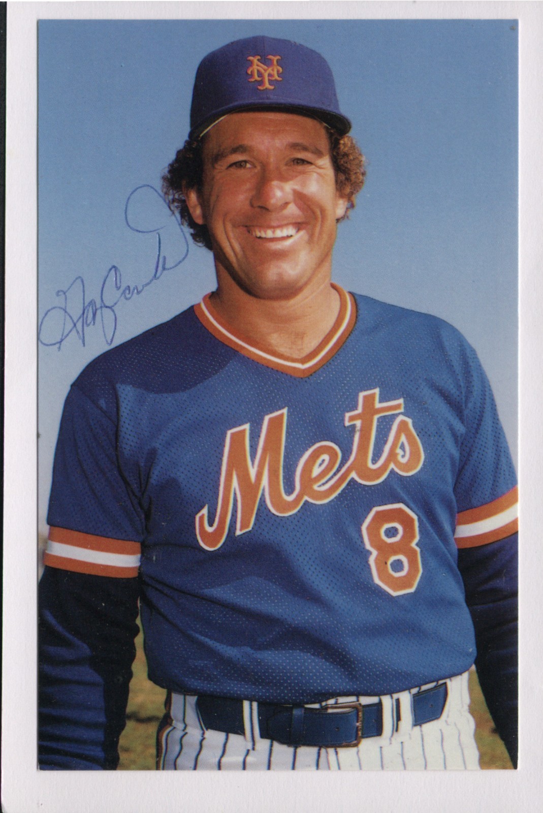 1985 Baseball Postcard Gary Carter Catcher HOF New York Mets Autographed