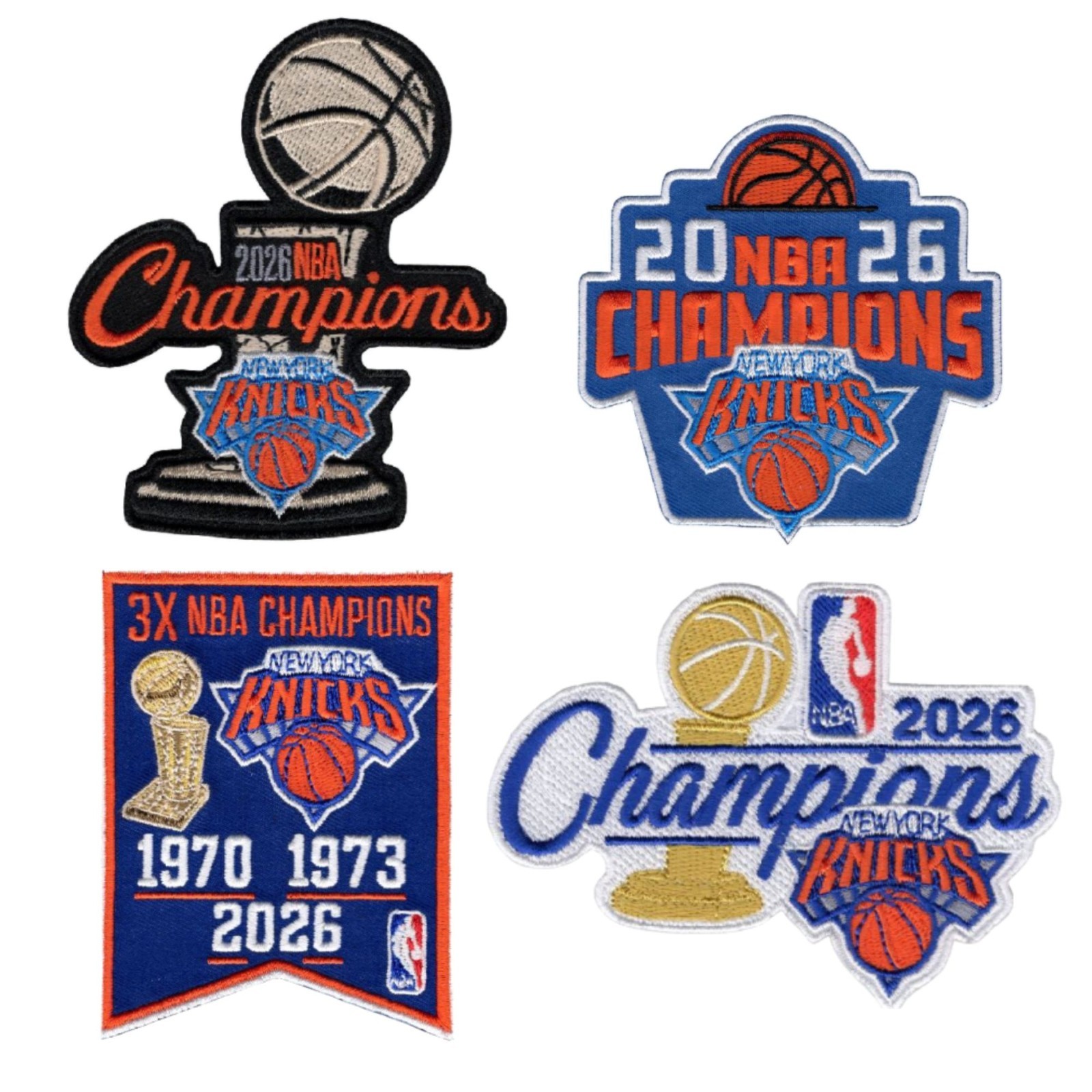 2026 NBA Finals Knicks Champions Jersey 4 Patches iron on sew on