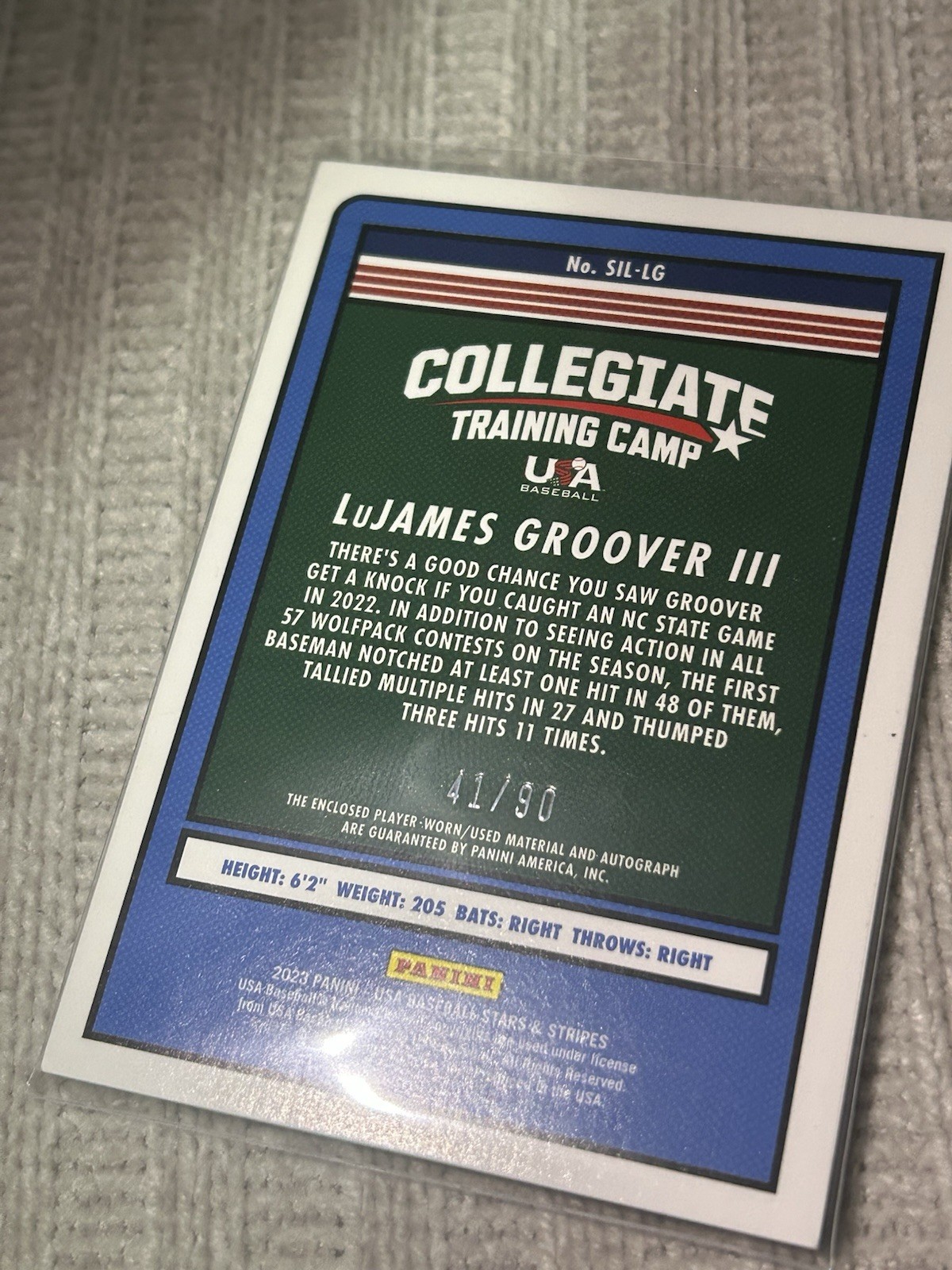 Stripes – USA Silhouettes Signatures Gino Groover #SIL-LG /90 (AU, MEM, RC)