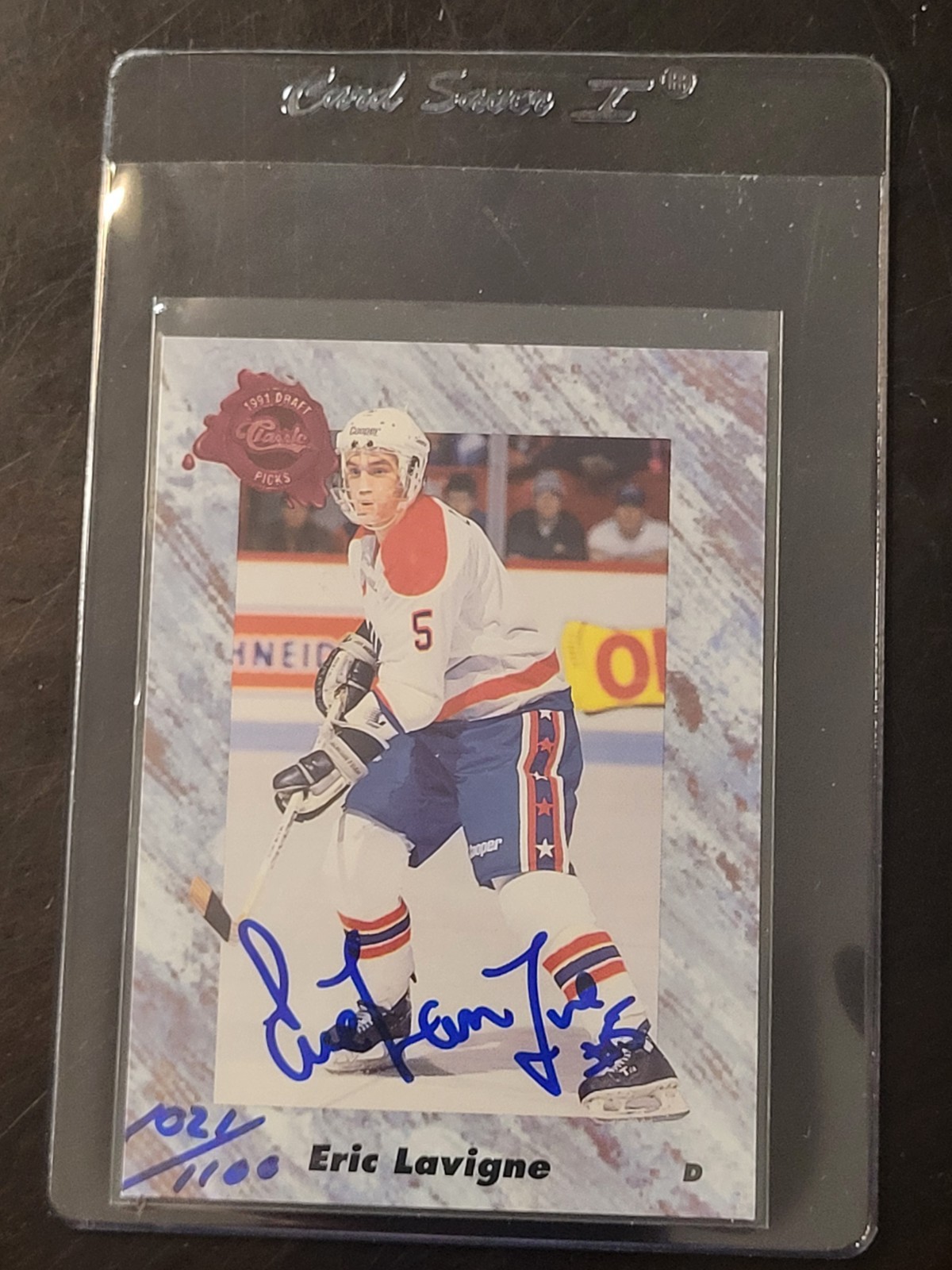 1991 Classic Hockey draft picks Eric Lavigne AUTO #1021/1100