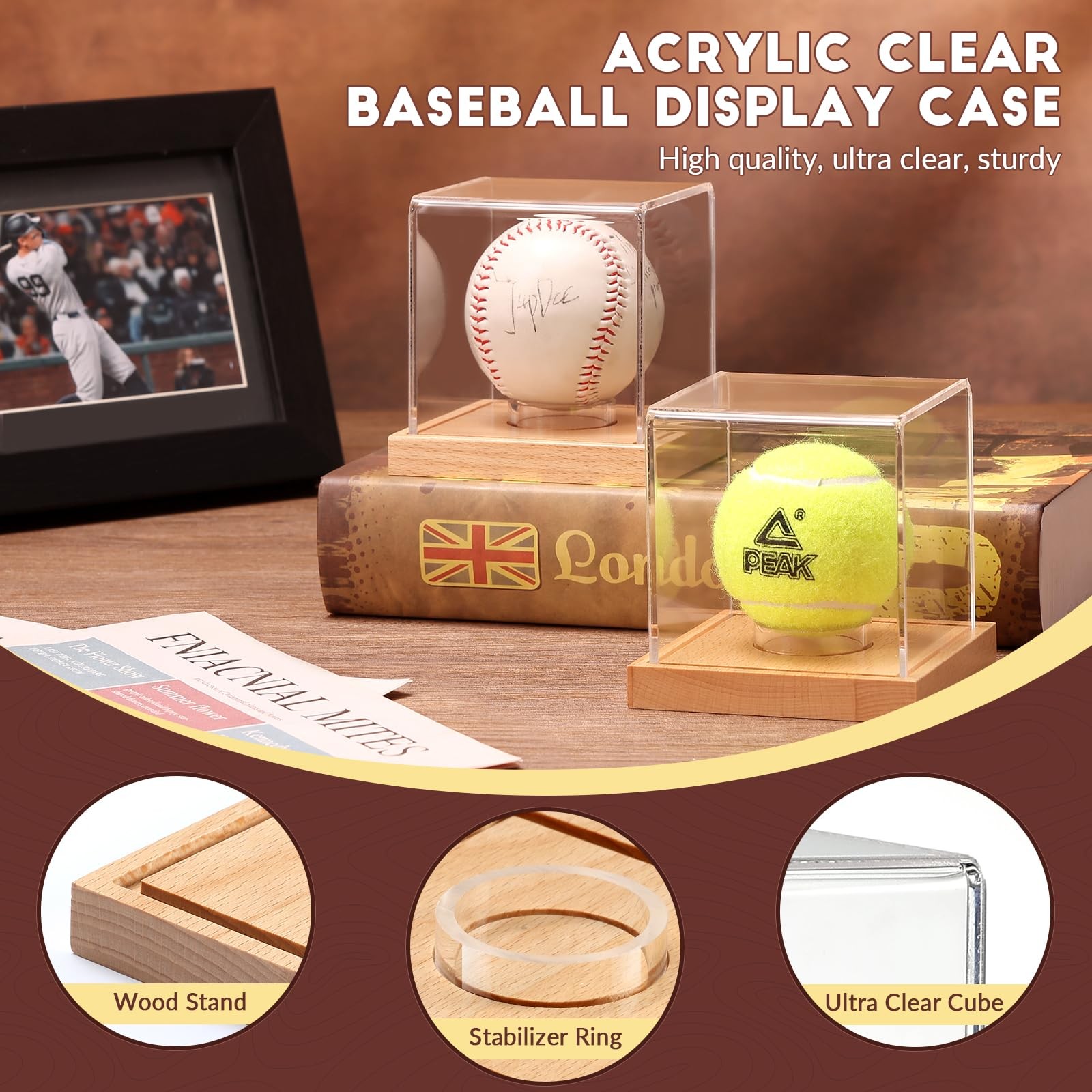 Clear Acrylic Display Case UV Protected Acrylic Basketball Holder, Display Ca