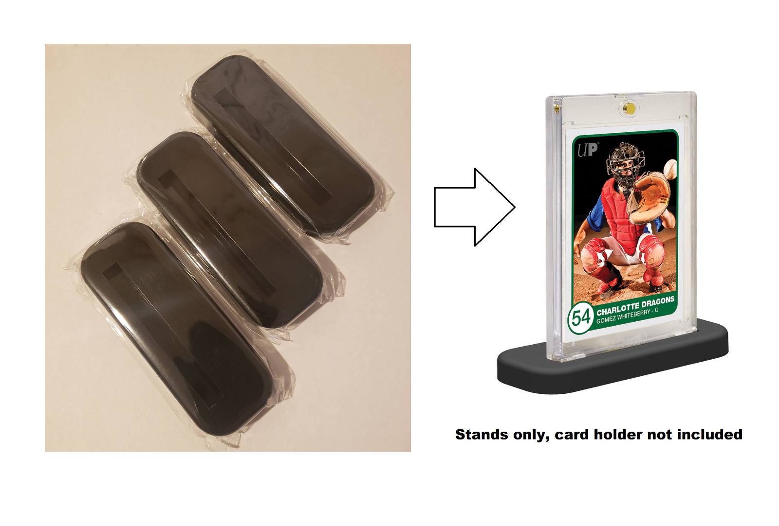 (3-Pack) Ultra Pro One Touch Magnetic Card Stands – BLACK – Fits 35-55pt Holders