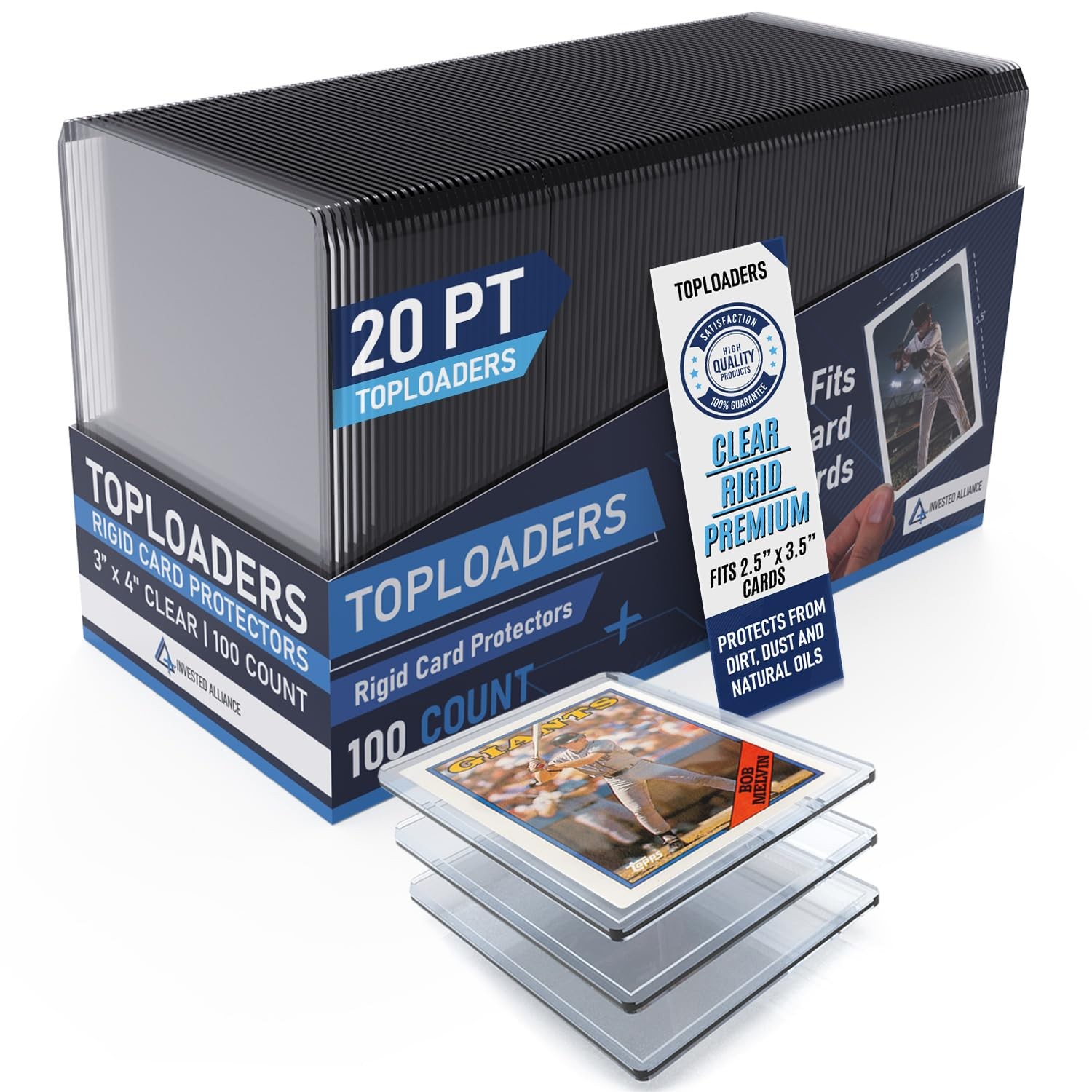Premium Seamless 20PT – 360PT Thick Top Loaders for Cards | Top Loader Card H…