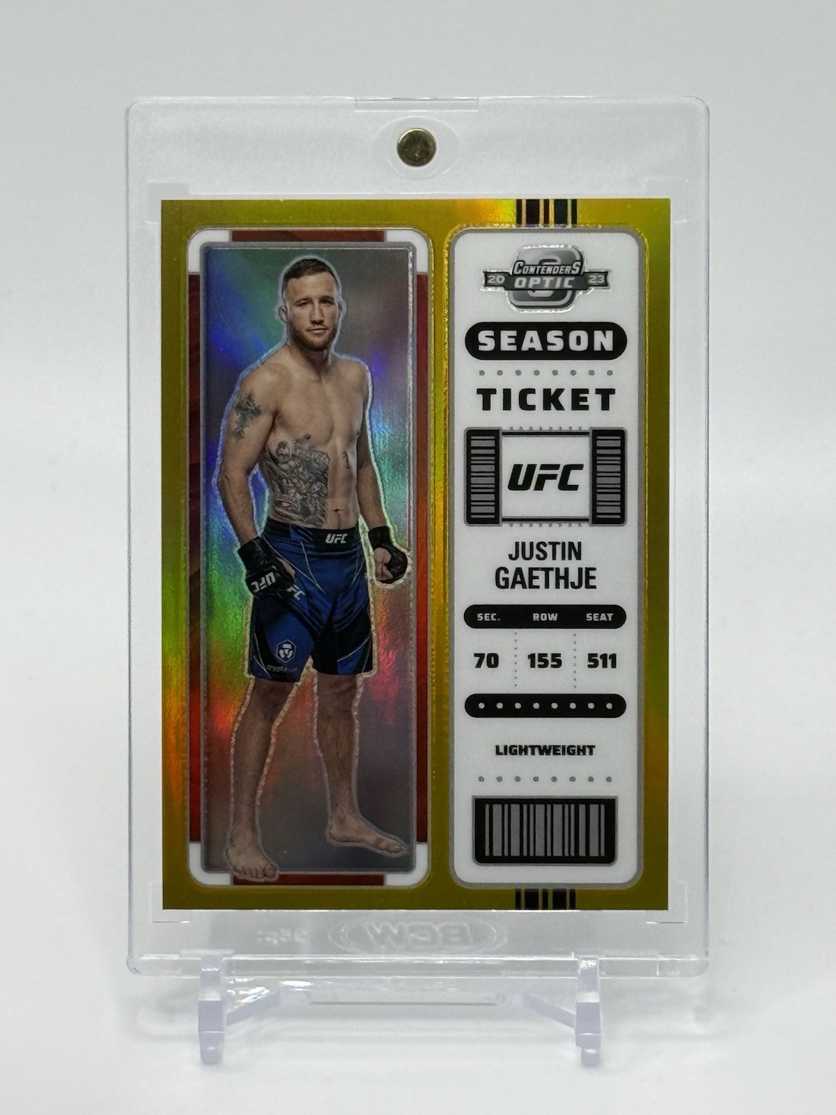 2023 Chronicles UFC Contenders Optic JUSTIN GAETHJE Season Ticket GOLD #5/10