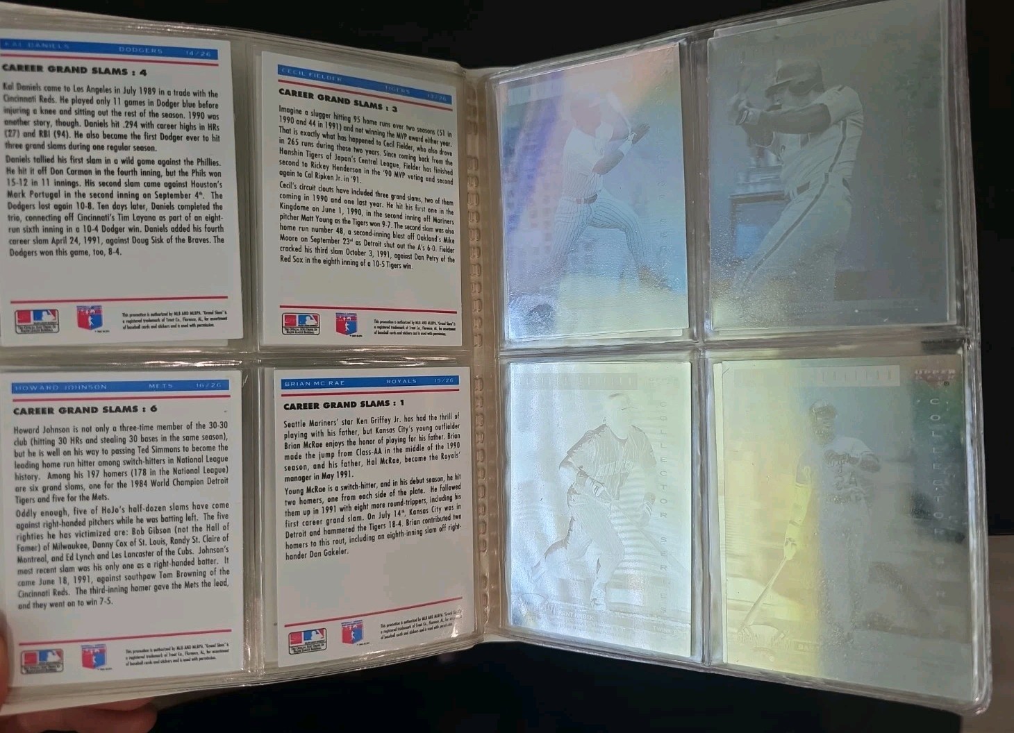 1992 Upper Deck DENNY’S GRAND SLAM Limited Edition Hologram 26 Card Set & Binder