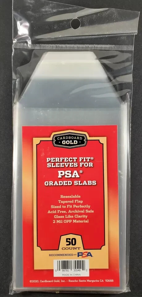PSA Perfect Fit Sleeves for Graded Slabs PSA Logo 50 sleeves