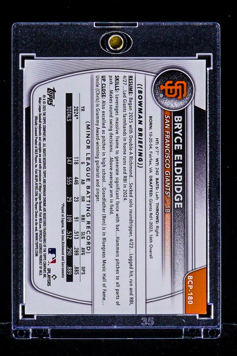 Bryce Eldridge RARE PANDORA REFRACTOR ROOKIE CARD San Francisco Giants SP RC