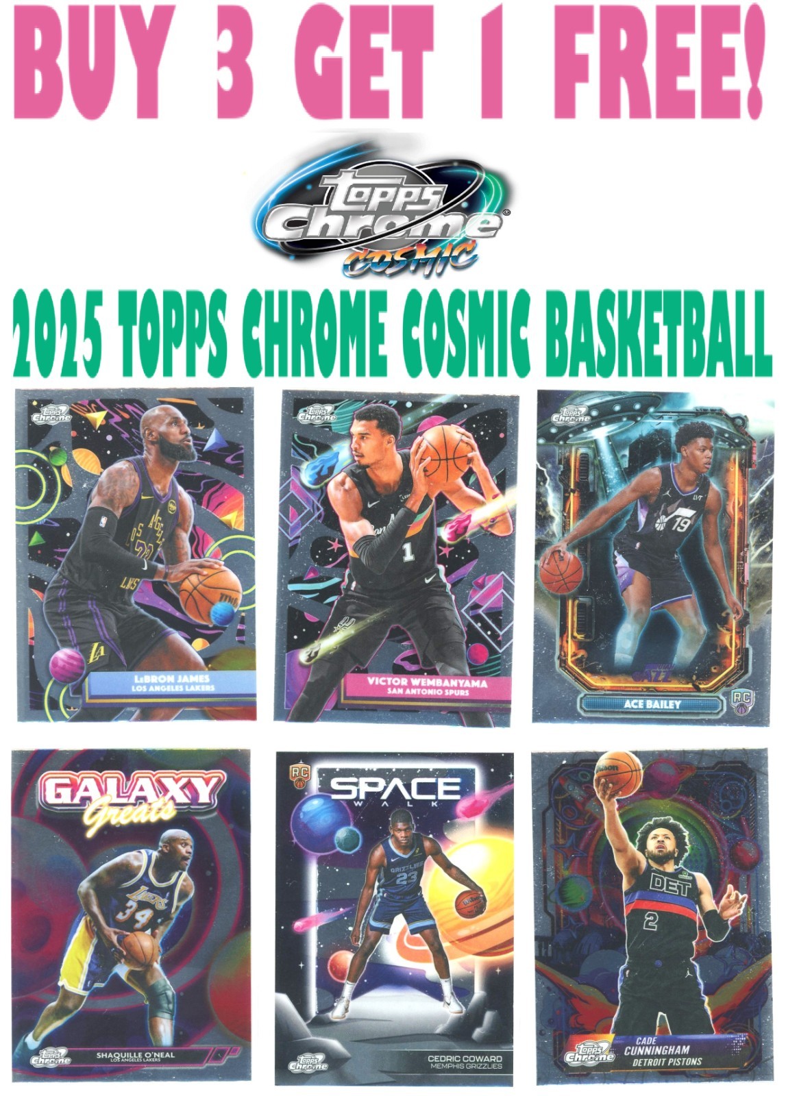 2025-26 Topps COSMIC CHROME Basketball (BUY 3 GET 1) You Pick/Complete Your Set