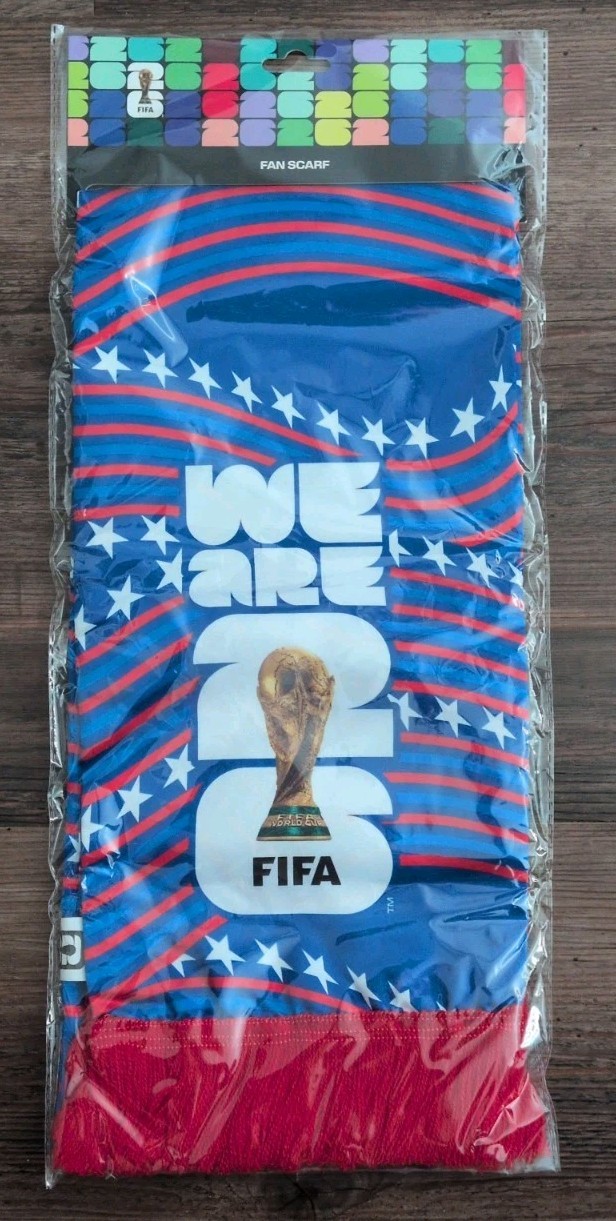 Official FIFA World Cup 2026 Red/White/Blue Fan Scarf USA We Are 26 USA Logo