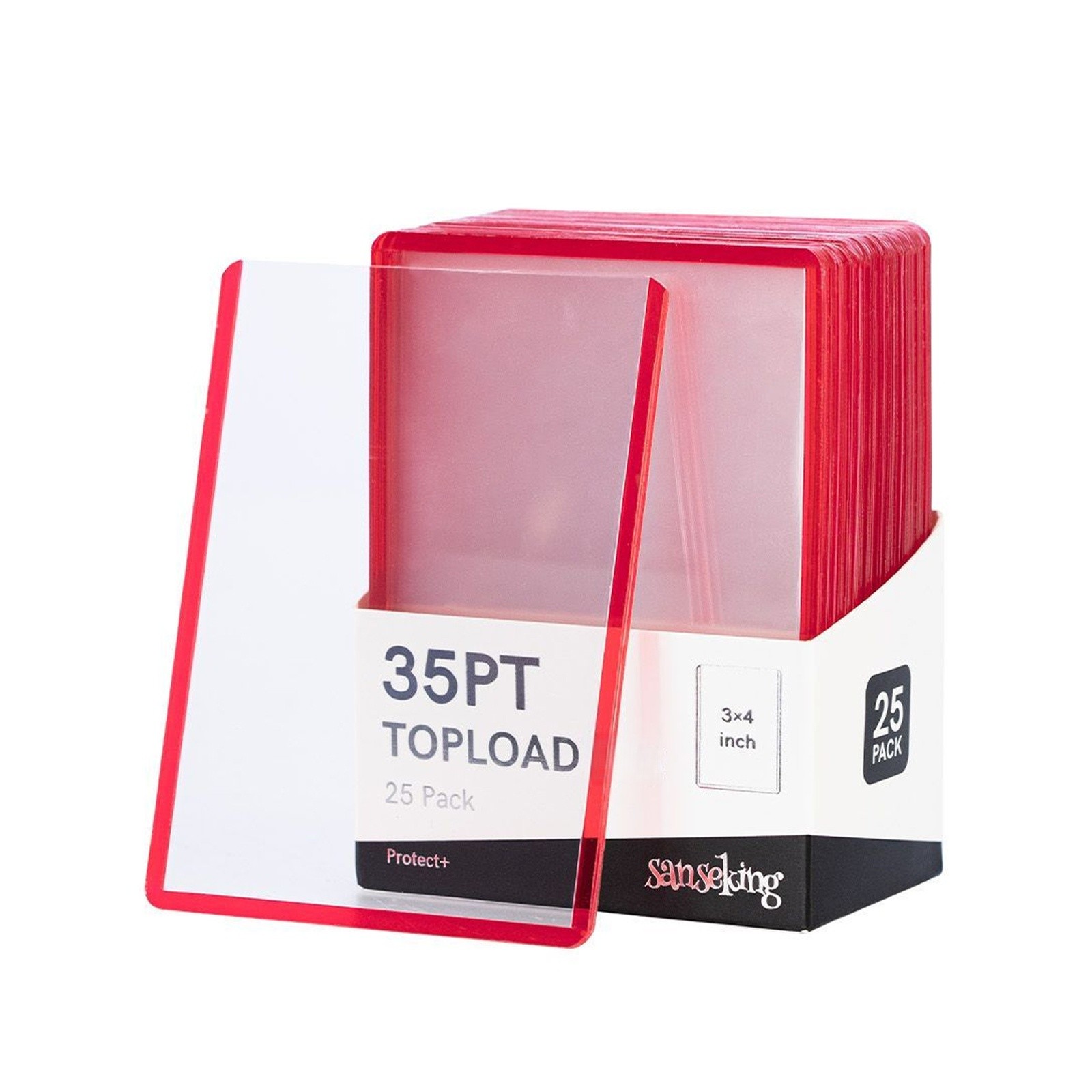 PVC Top Load Holders With Colorful Border, 3″ x 4″ Rigid Hard Card Sleeve 35pt