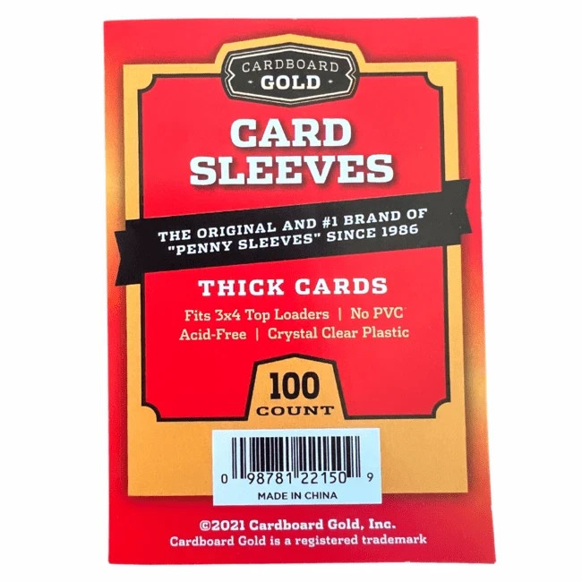 Cardboard Gold Thicker Soft Sleeves 100ct – Fits Thick Cards – Free Shipping