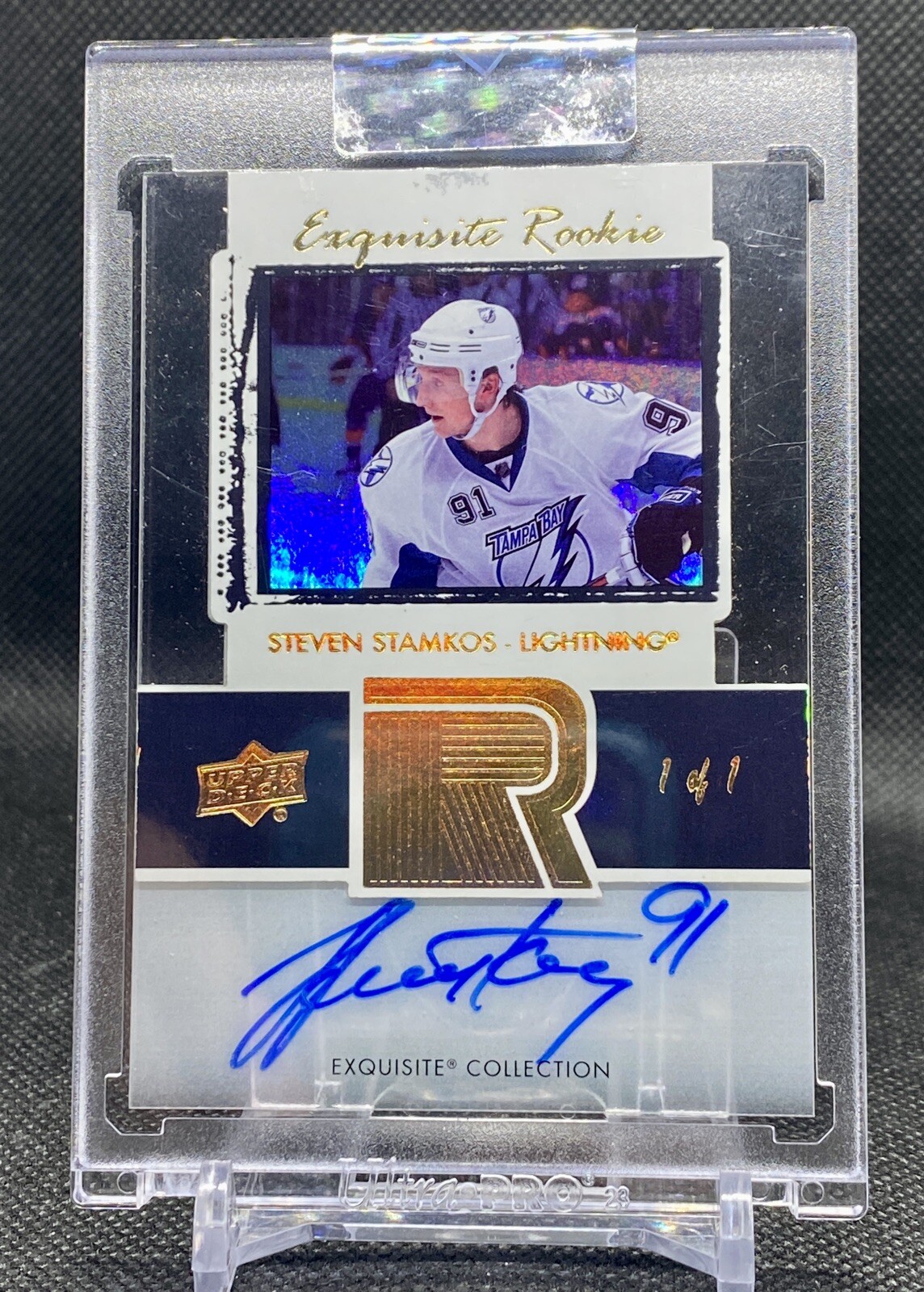 Steven Stamkos 1/1 2020-21 UD Clear Cut Exquisite Rookie ET-SS Tribute Auto