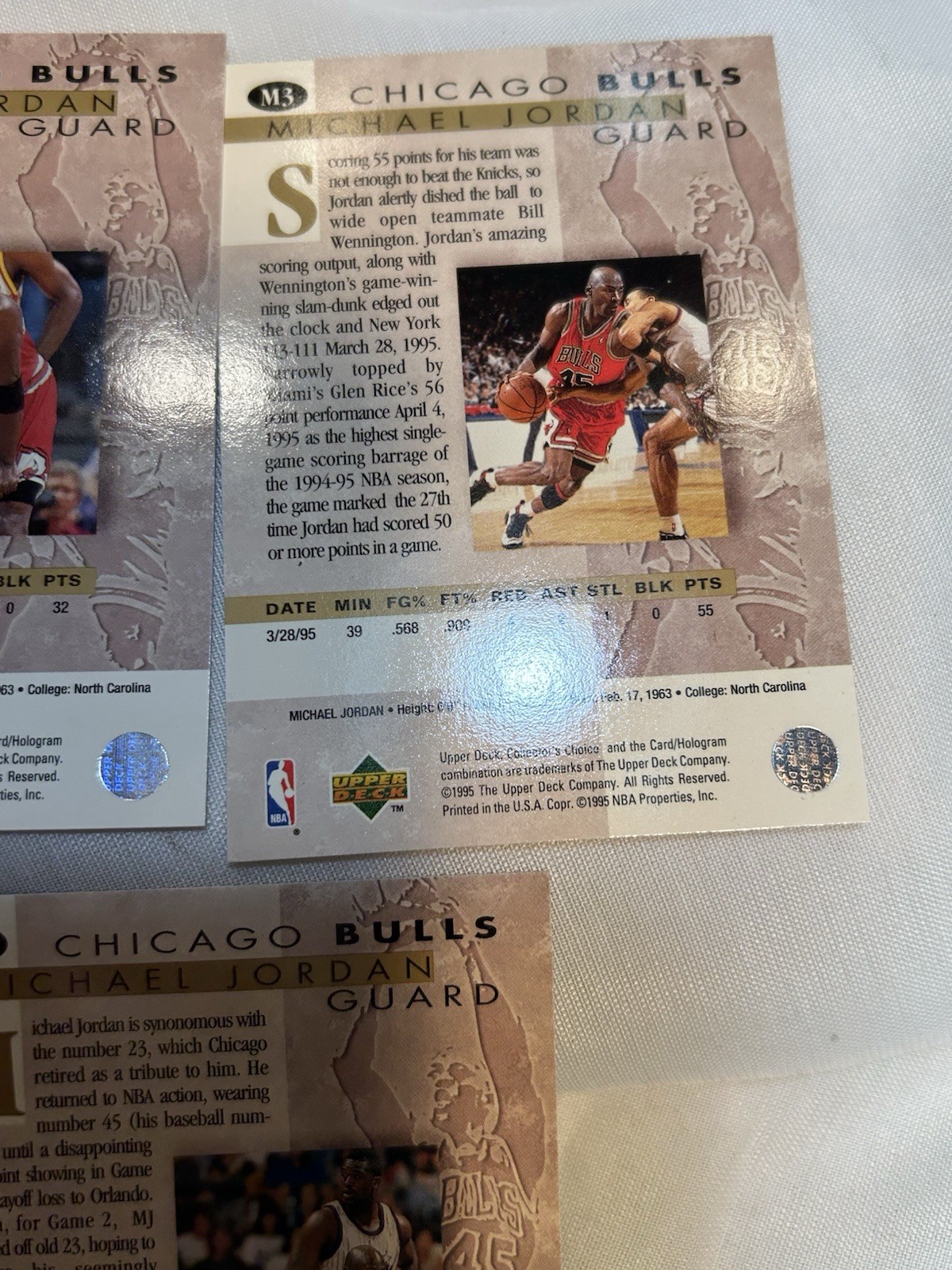 Michael Jordan 1995 Upper Deck Collectors Choice M1-M5 He’s Back Subset