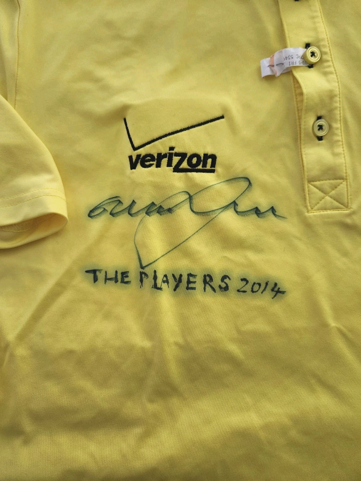 GRAEME MCDOWELL GAME PHOTO MATCHED WORN SIGNED 2014 PLAYERS CHAMPIONSHIP SHIRT