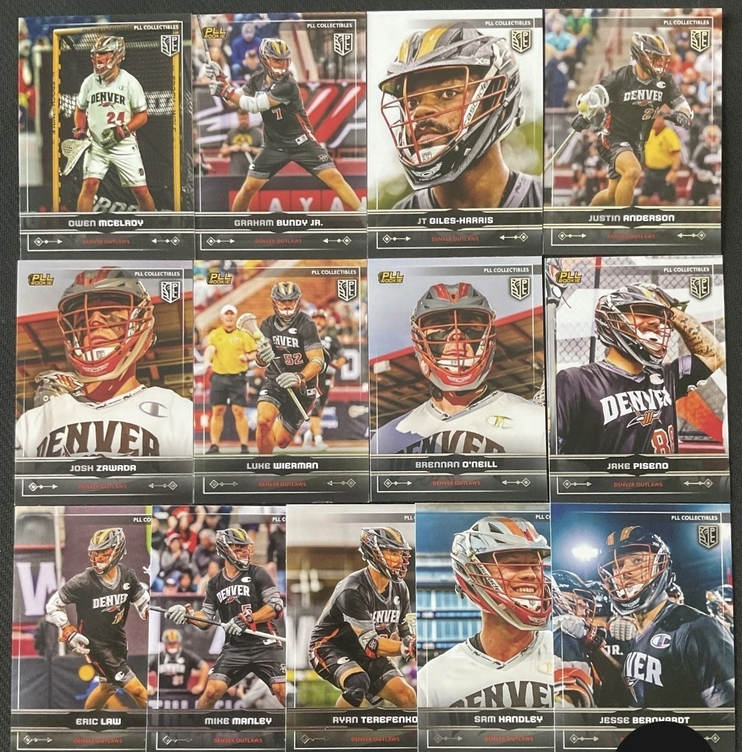 Denver Outlaws 2024 PLL Fieldside 13 Card Team Set Premier Lacrosse League