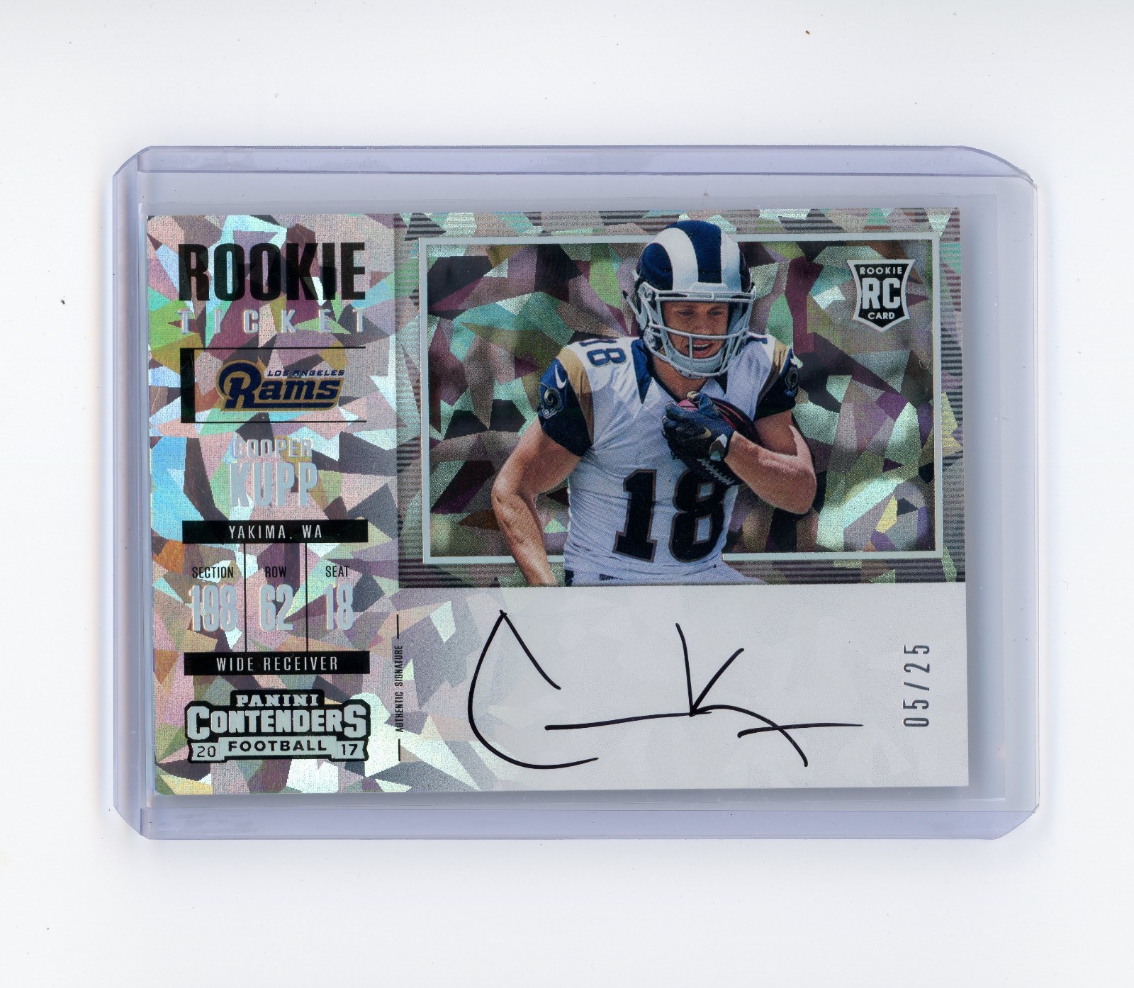 2017 Panini Contenders Cooper Kupp #374 Cracked Ice Rookie Ticket Auto /25
