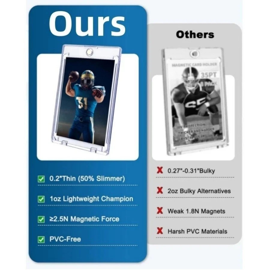 60 pack Magnetic Card Holders Trading Sports 35pt One-Touch UV Protection Cover