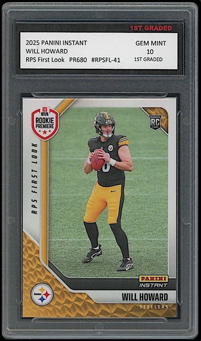 Will Howard 2025 Panini Instant RPS First Look #41 Rookie Card RC 1st Graded 10