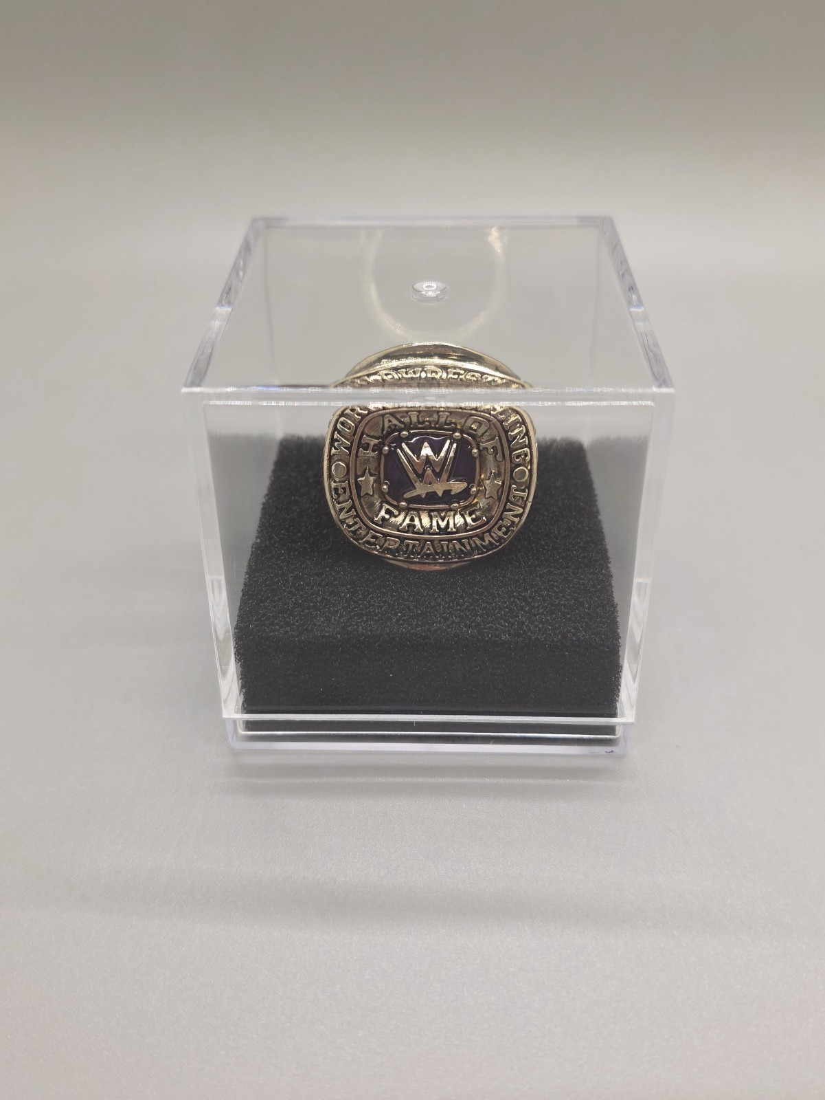 WWE Wrestling Hall of Fame Championship Gold Ring with display case. 🇺🇸