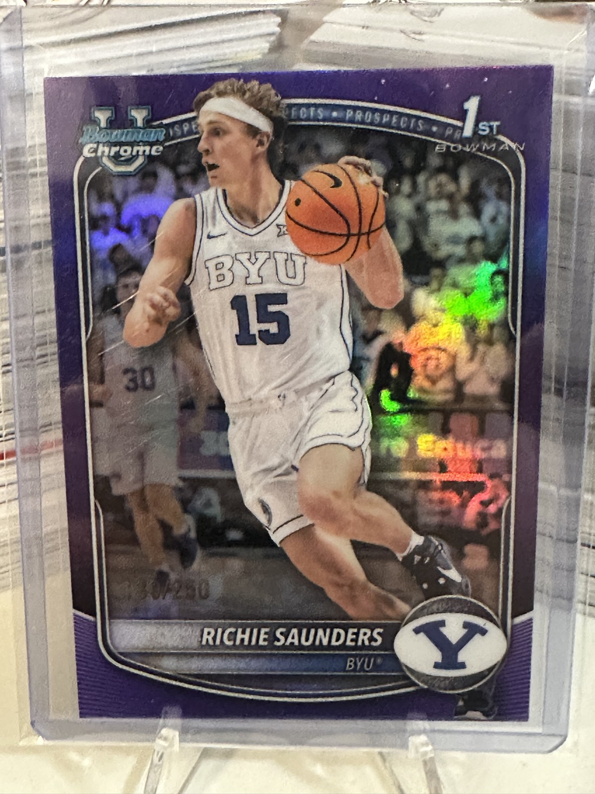 2025-26 Bowman – Chrome Prospects Richie Saunders #BCP-66 Purple Refractor /250