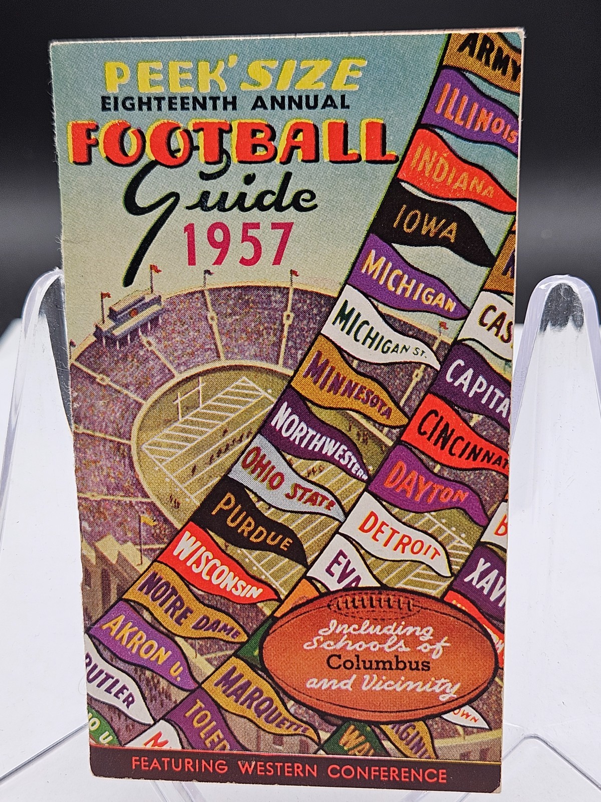1957 Peek’ Size Eighteenth Annual Football Guide Western Conference 4.5 x 2.5 in