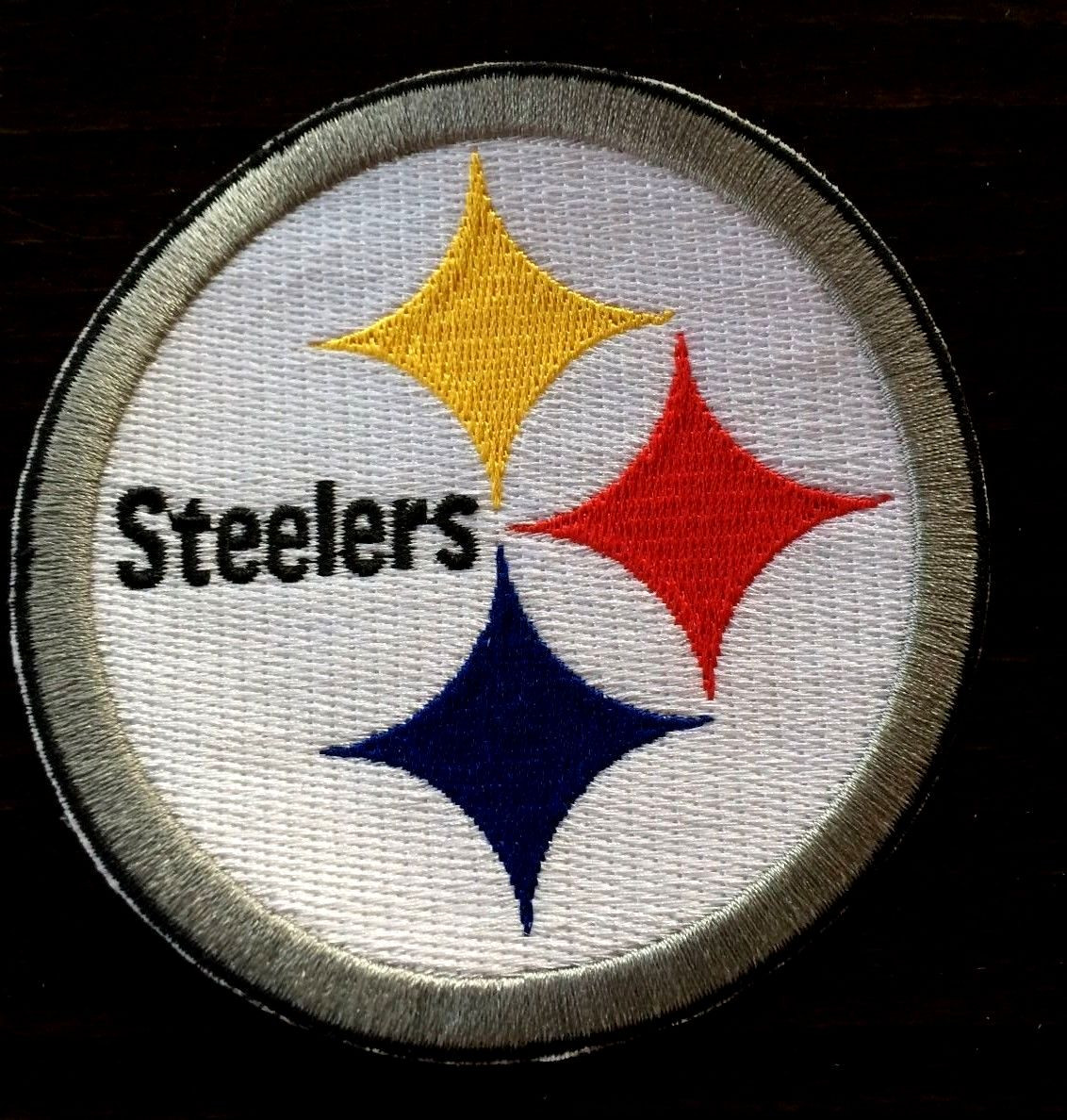 Pittsburgh Steelers Embroidered Iron on Patch Approx 3 1/2” Round Free Shipping