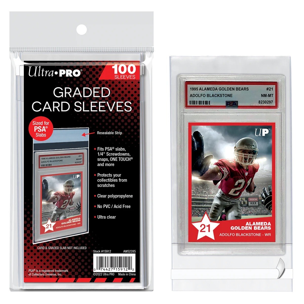 (100-Pack) Ultra Pro PSA SIZED Graded Card Sleeves Resealable Bags – FIT FOR PSA