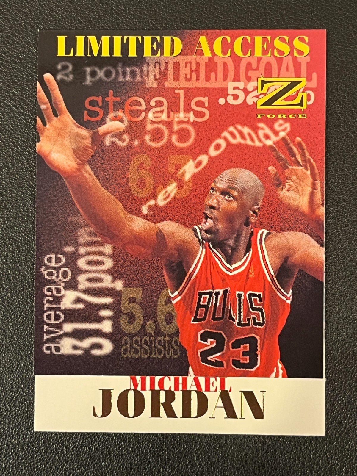 Michael Jordan 1997-98 Skybox Z-Force Limited Access Bulls 6 (A)