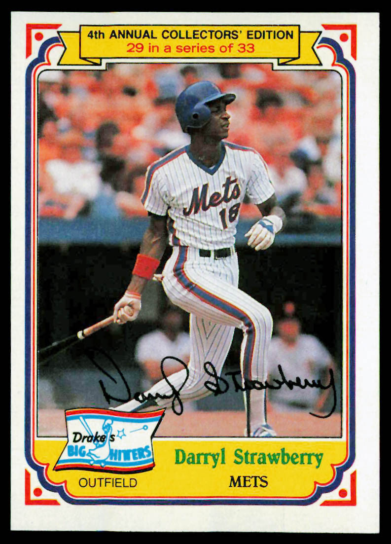 1984 Topps Drake’s Big Hitters #29 Darryl Strawberry NM or Better